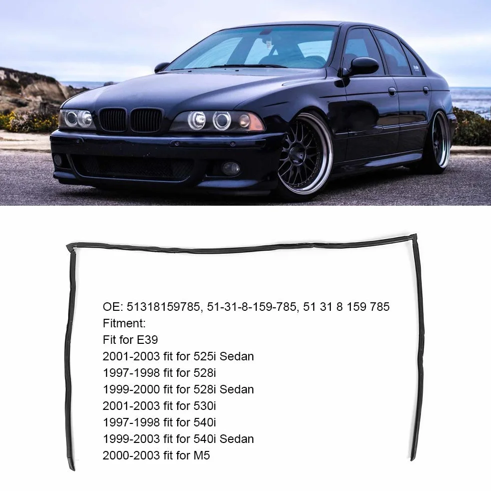 Uszczelka Listwy Tylnej Szyby Zamiennik do Modeli 528i 1999-2000 i 530i 2001-2003 z Wytrzymałego Materiału dla Limuzyny, Wymiana Uszkodzonych Pasków, Małe Naprawy