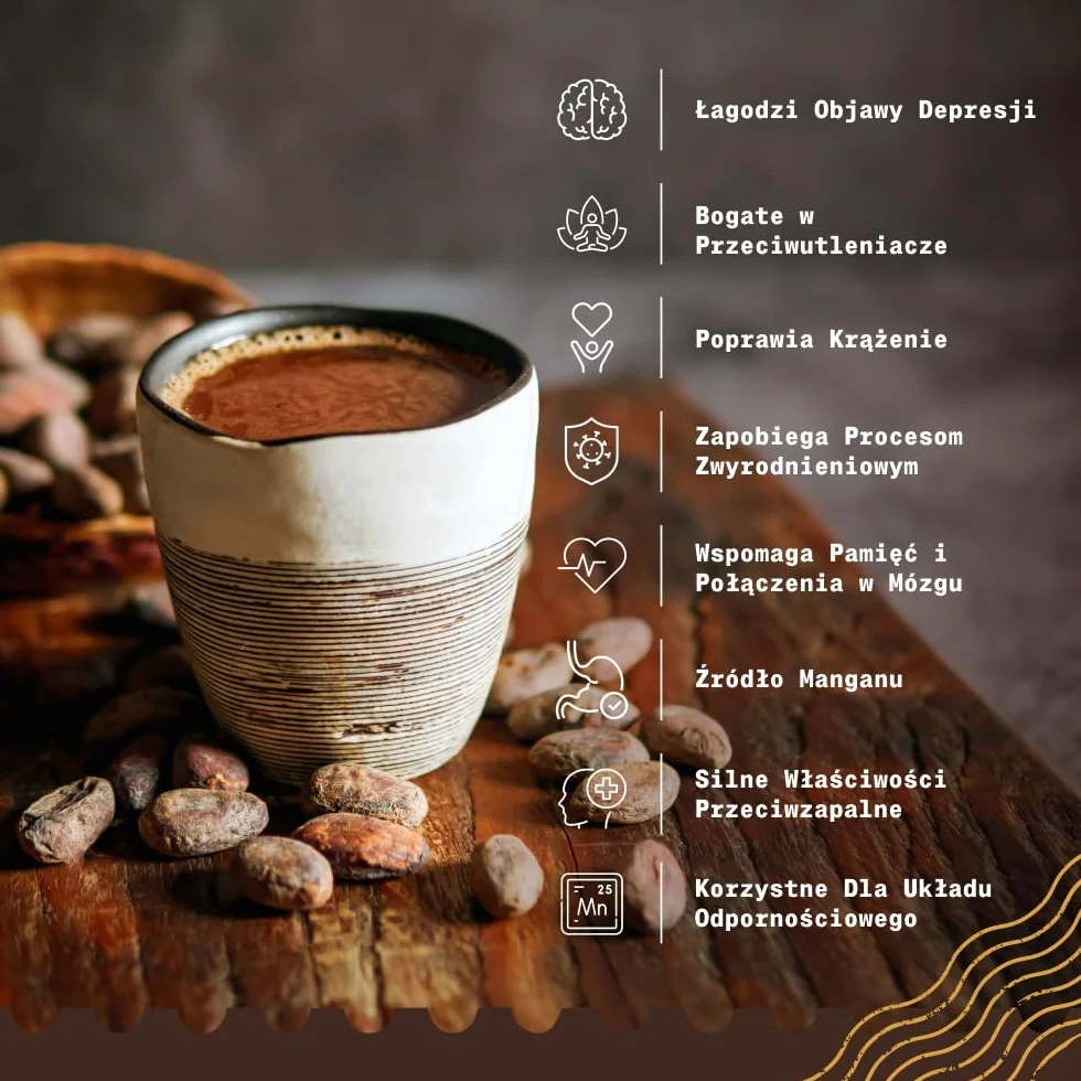 Organiczne Ziarna Kakao Surowe 1kg Bio NaturaleBio