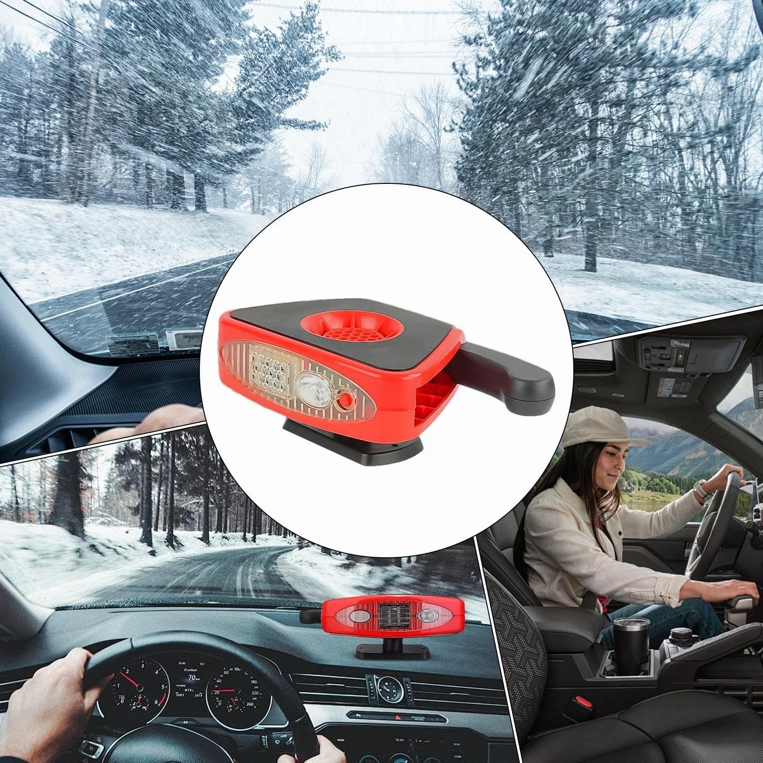 Car Heating Defroster, Car Defogger Fan, Windshield Defogger Heater, Auto Windshield Heater, Car Defroster with Instant Heating Capability for Automotive Trucks SUV