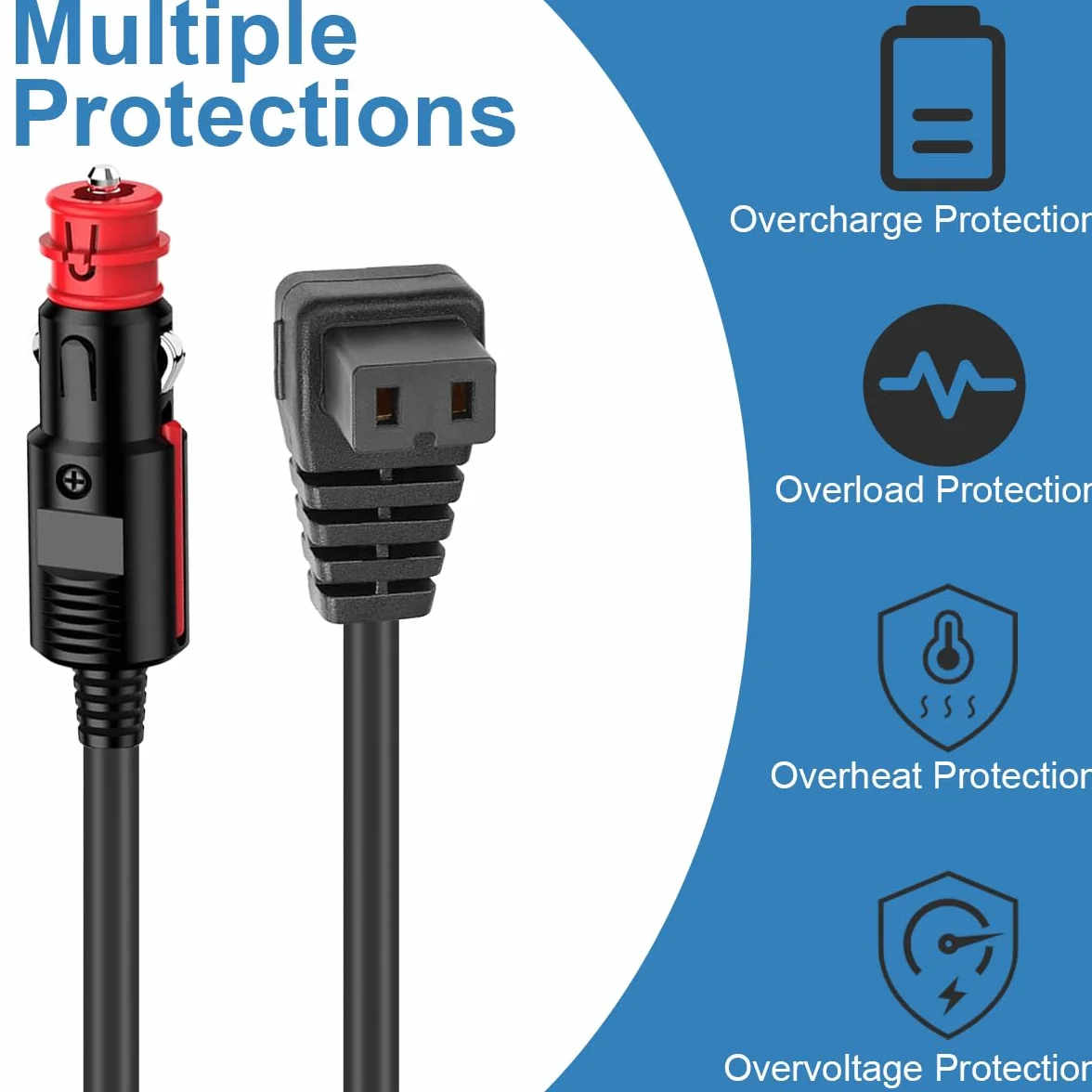 Xiatiaosann kabel chłodnicy samochodowej 12/24 V do samochodu lodówko-zamrażarka DC adapter kablowy, z bezpiecznikiem 10 A, 15 A, do podróży, na kemping, piknik, do kampera i lodówki samochodowej