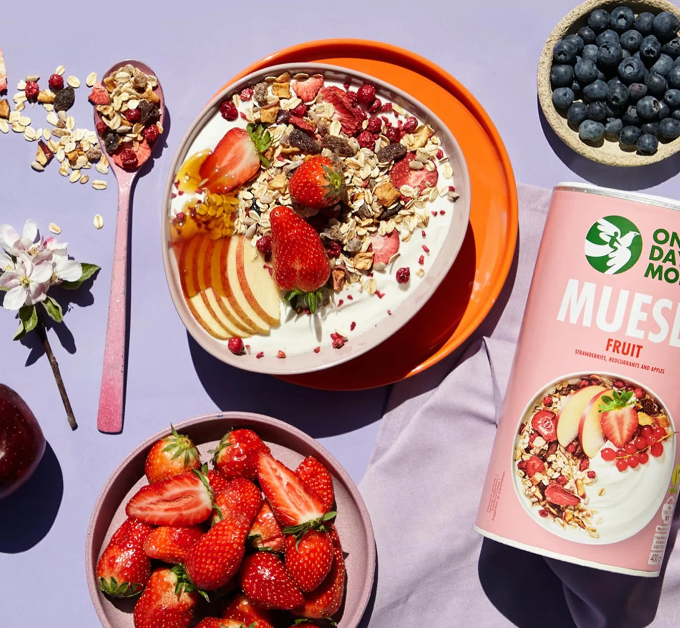 OneDayMore Zestaw Musli Owocowe 3 x 400 g Bez Dodatku Cukru Wegański