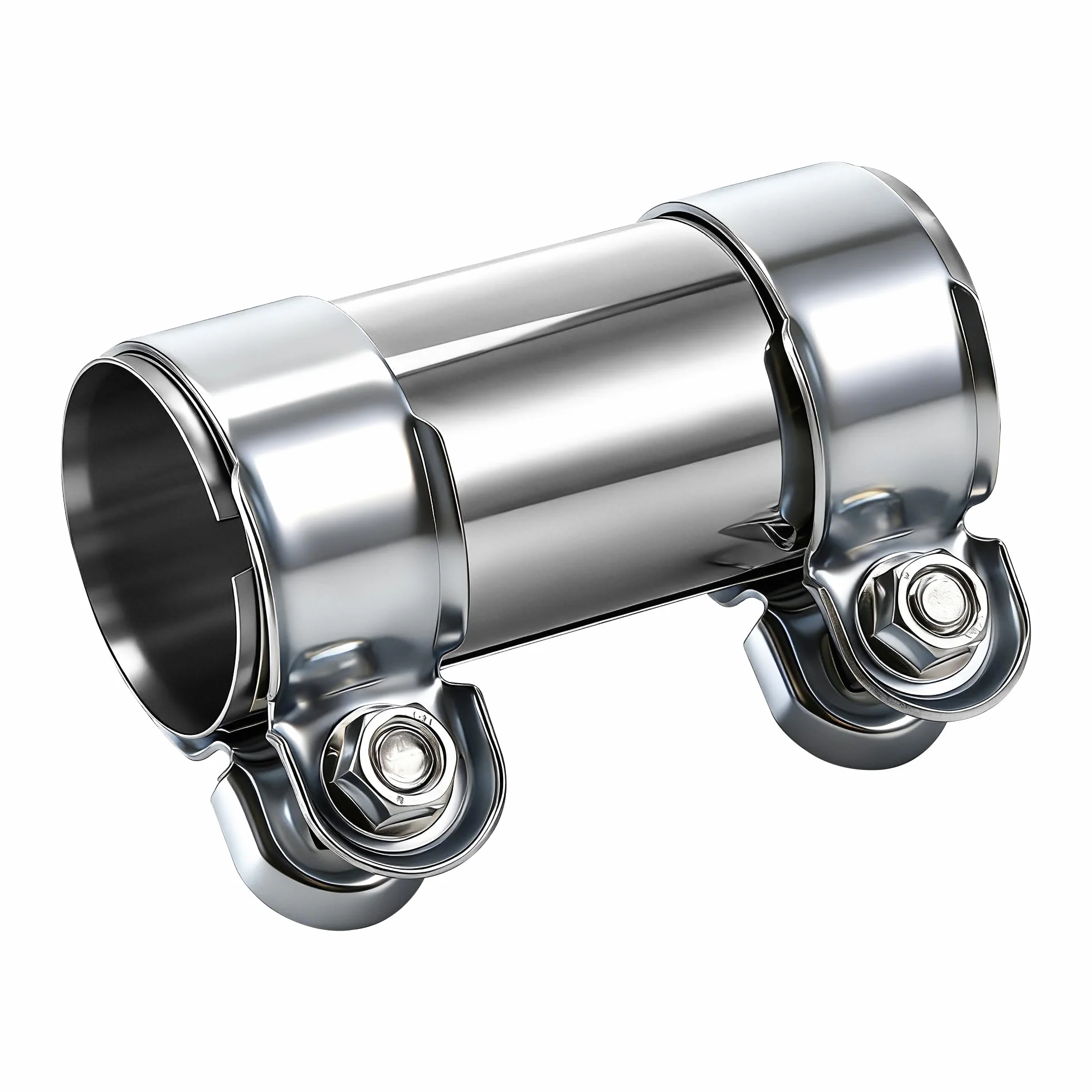 Zacisk rury wydechowej 55 mm L125 mm ze stali nierdzewnej uniwersalny podwójny