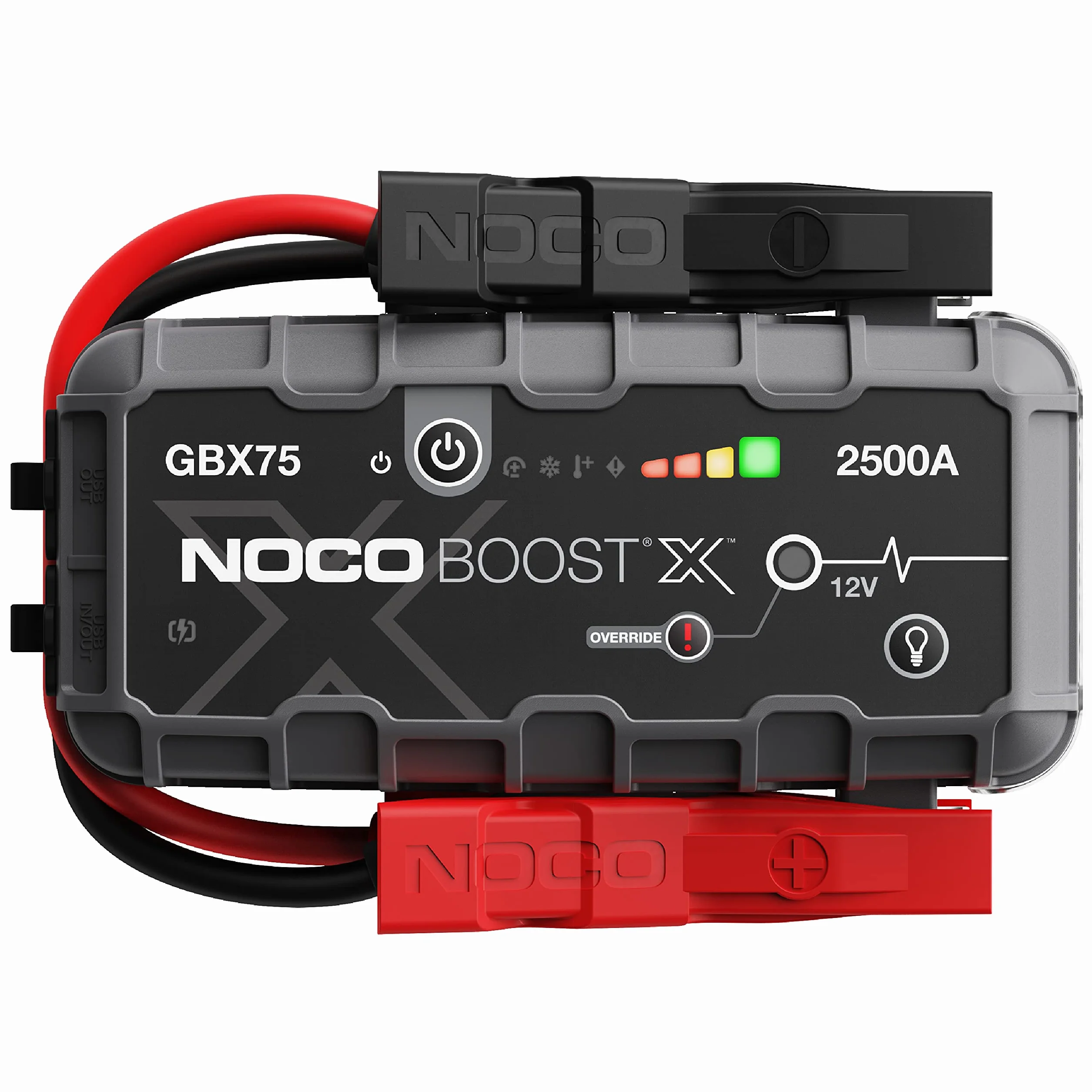 NOCO Boost X GBX75 2500A 12V UltraSafe litowy urządzenie rozruchowe, booster do akumulatora I kable rozruchowe do 8,5-litrowych silników benzynowych i 6,5-litrowych silników wysokoprężnych