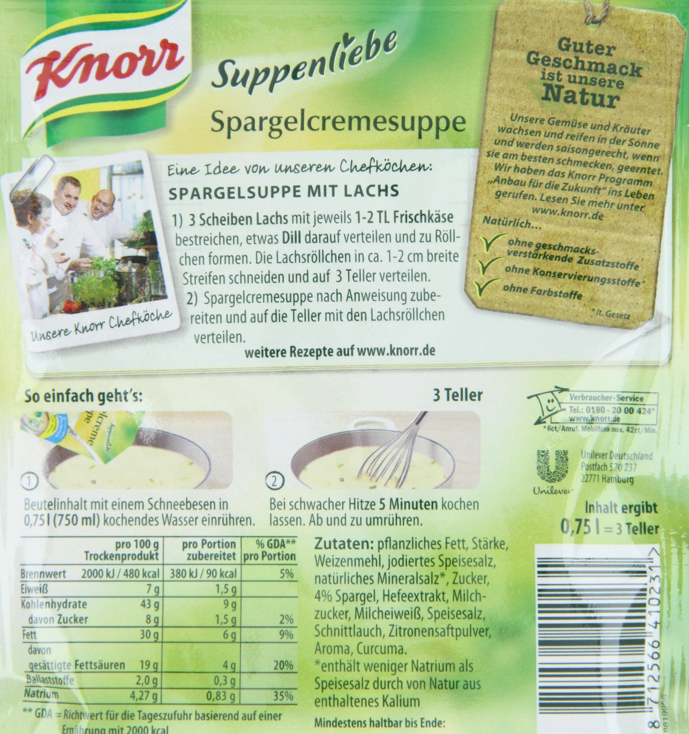 Knorr Suppenliebe krem do szparagów, 9 x 750 ml