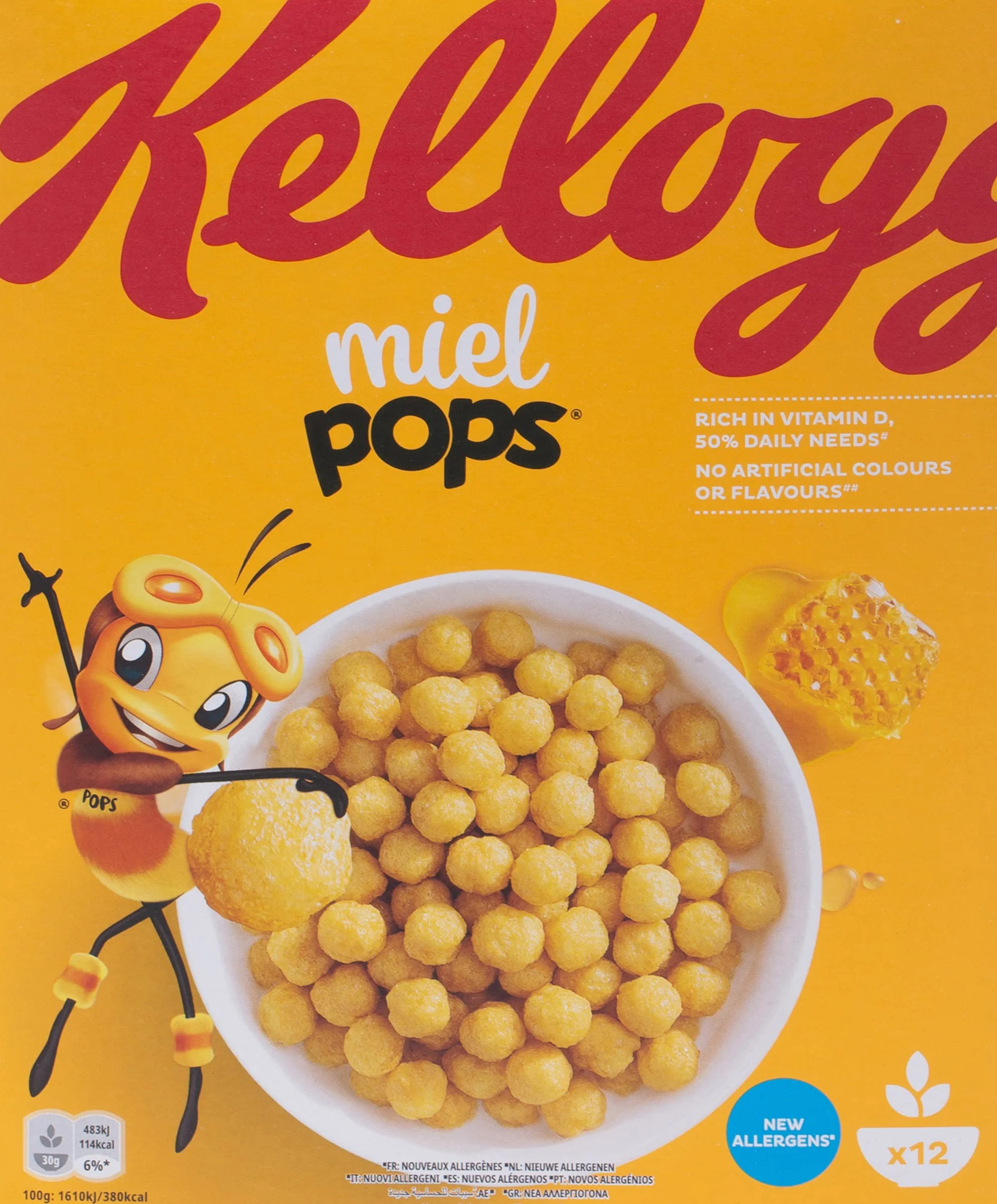 Kellogg's Honey Pops Loops oryginalne śniadaniowe Kelloggs 375 g