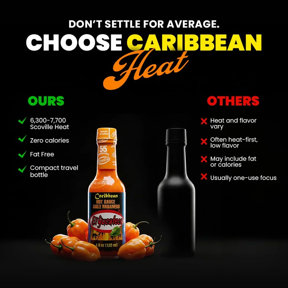 El Yucateco Caribbean Hot Sauce with Habanero Chilli 120 ml