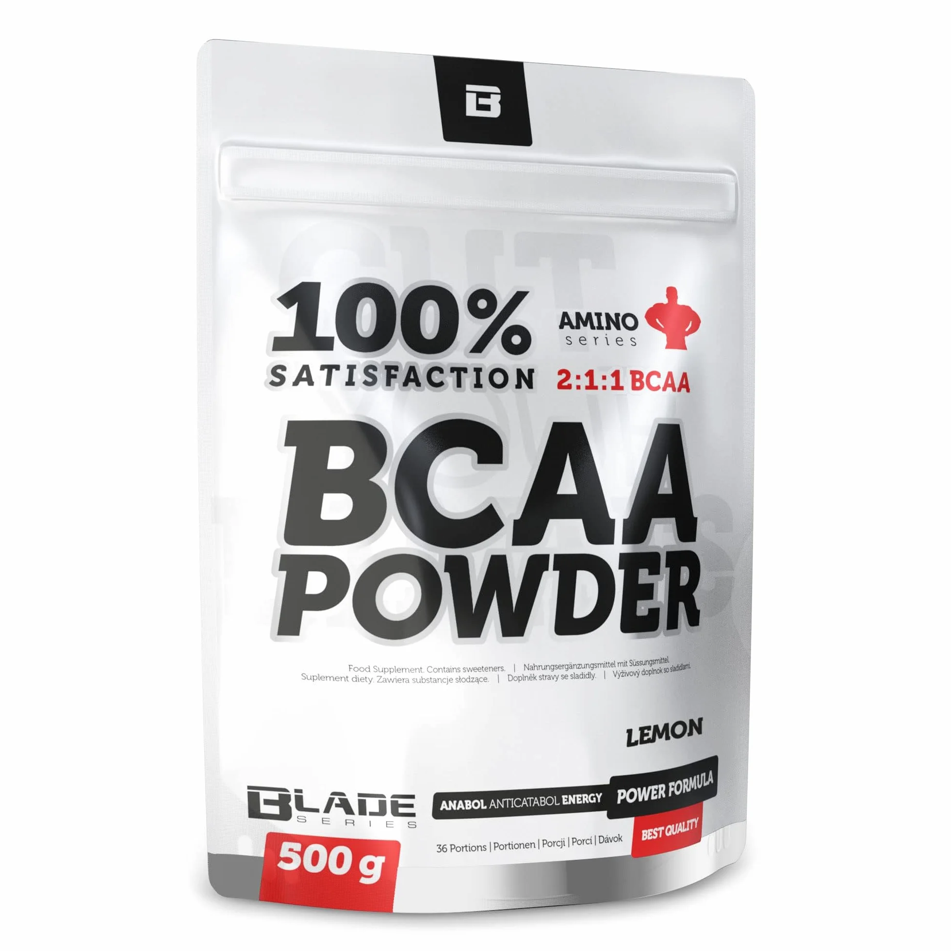 100% BCAA proszek + glutamin - 500 g - seria BLADE Smak cytryny