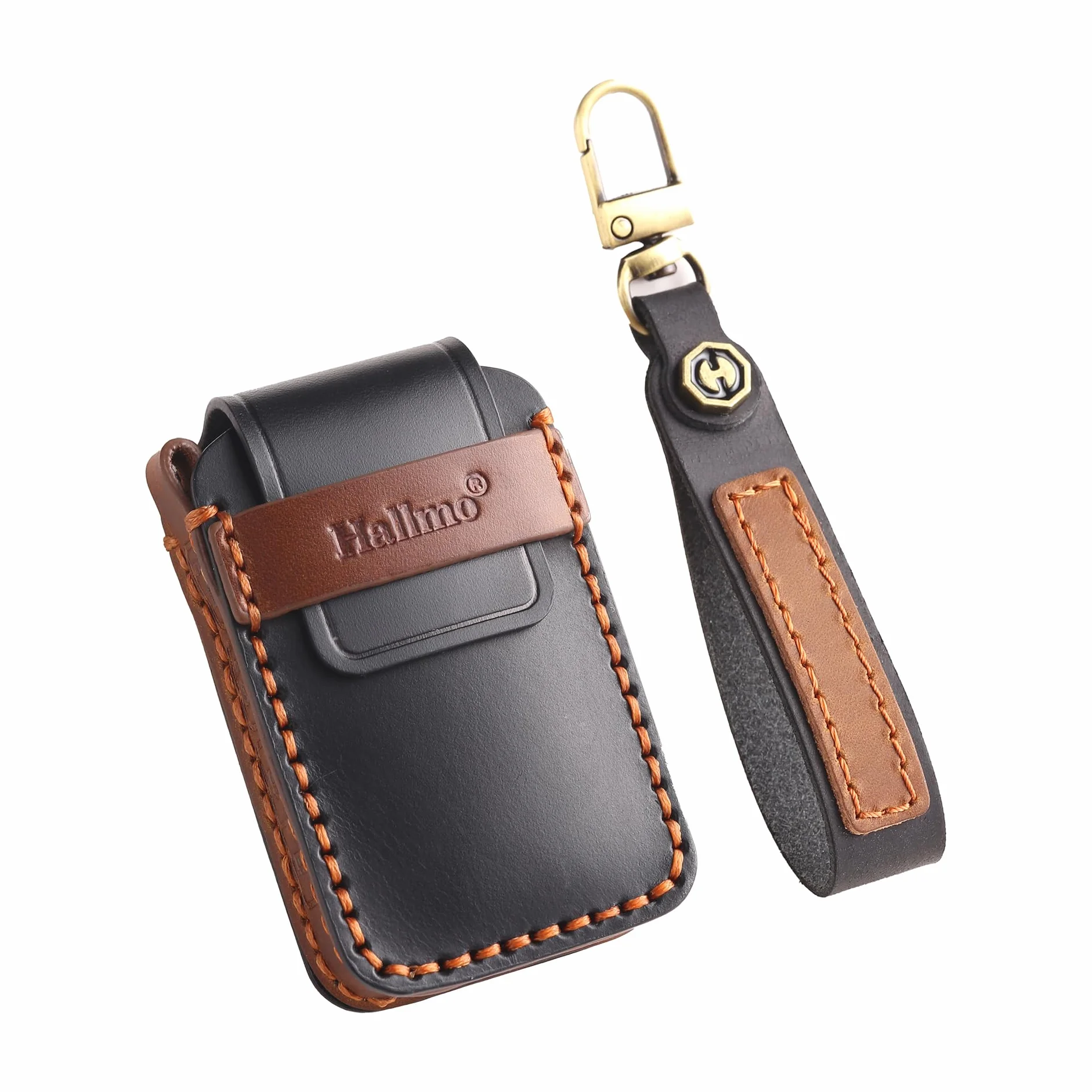 ontto Skórzane etui na kluczyki samochodowe, etui na klucze, etui ochronne, breloczek do kluczy pasuje do Mazda 3, 6, CX-30, CX-50, CX-60, CX-90, CX-4, CX-5, CX-8, CX-9, MX-5, MX-30, Axela Saloon, 3