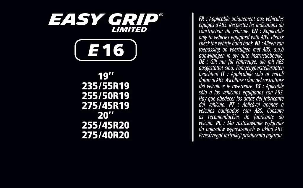 MICHELIN EASY GRIP Limited Kompozytowe łańcuchy śniegowe E16