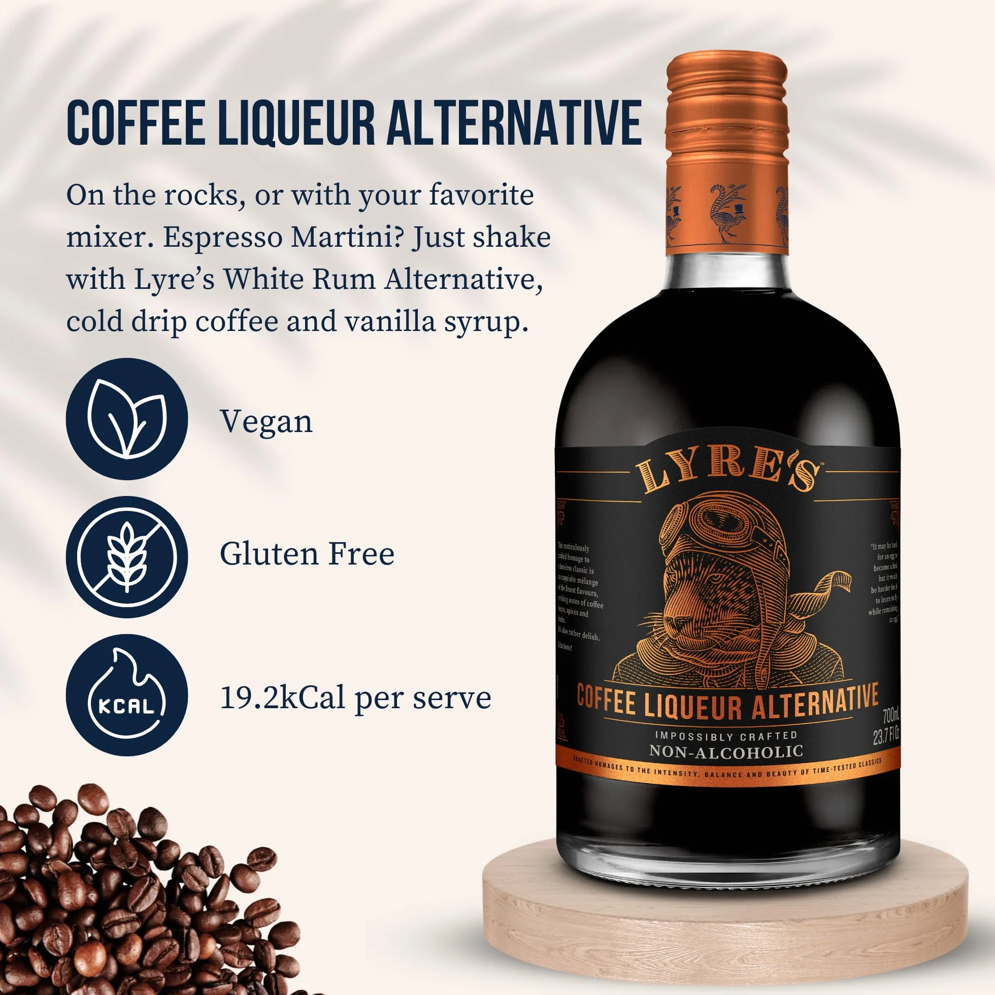 Lyre's Coffee Originale Spirytus Bezalkoholowy - Likier Kawowy Alternatywa, Nagrodzony, 700ml