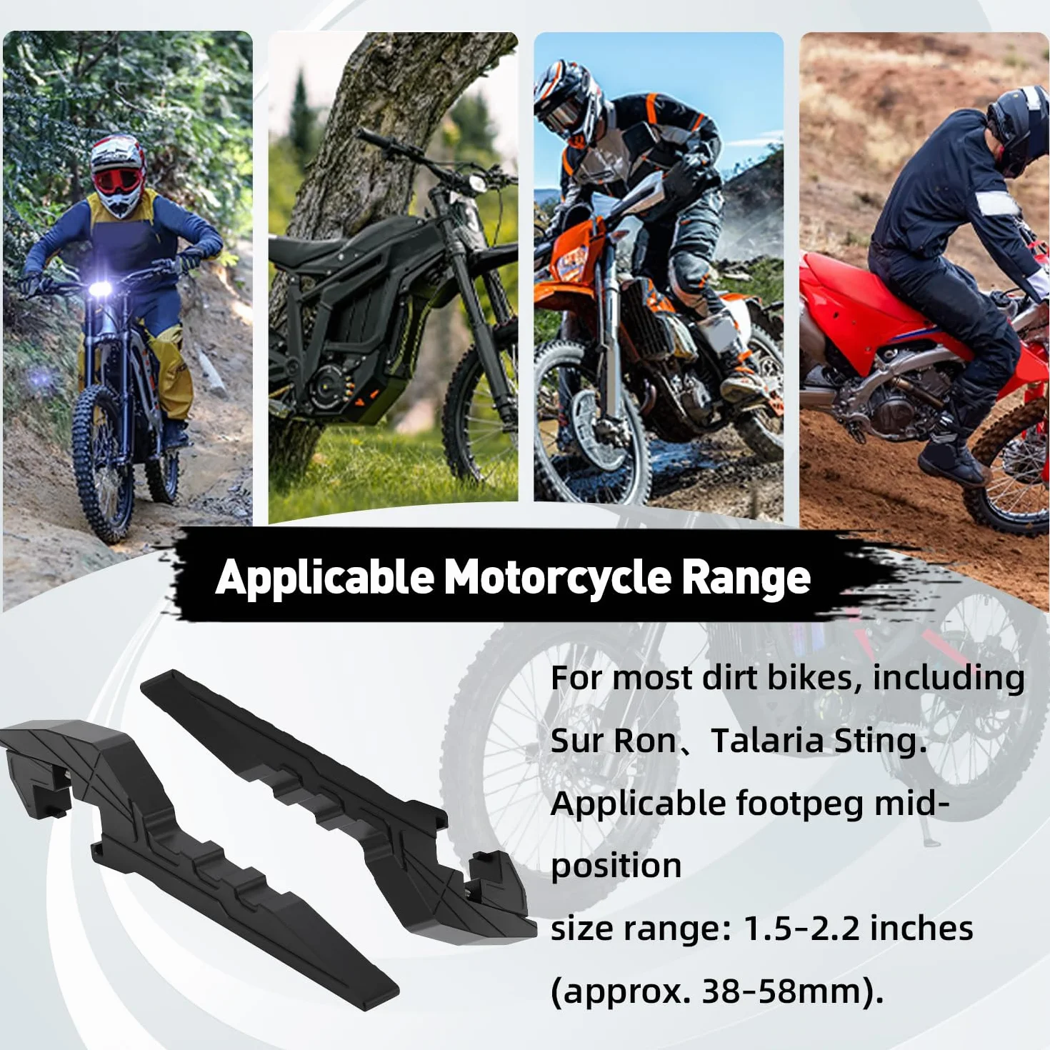 Podnóżki pasażerskie motocyklowe uniwersalne przedłużacz pedału do Dirt Bike Pit Bike Sur Ron Light Bee Talaria Sting
