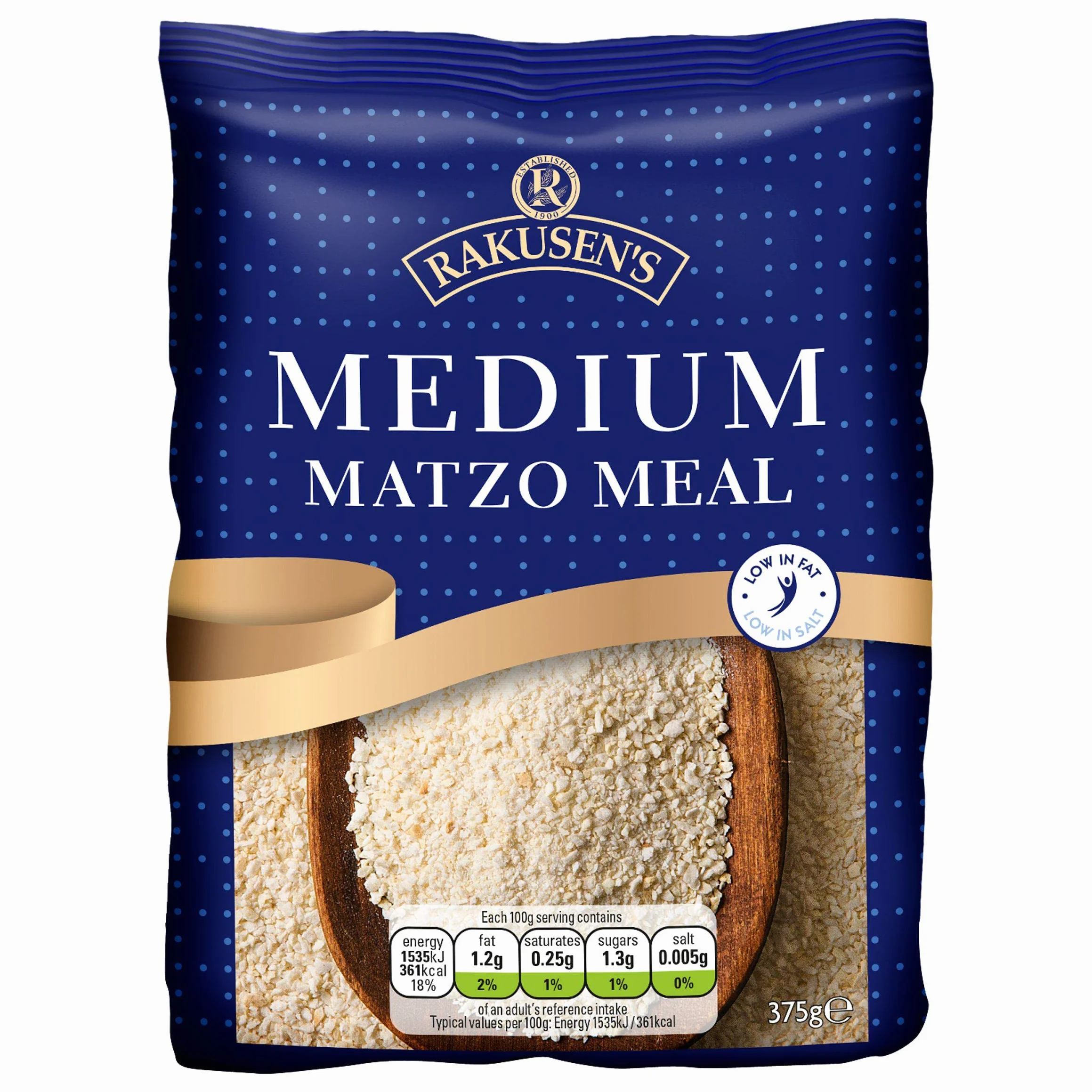 Mąka matzemowa - Meal Matzoh, koszerna mąka matzowa Rakusen's Matzo Meal 375 g