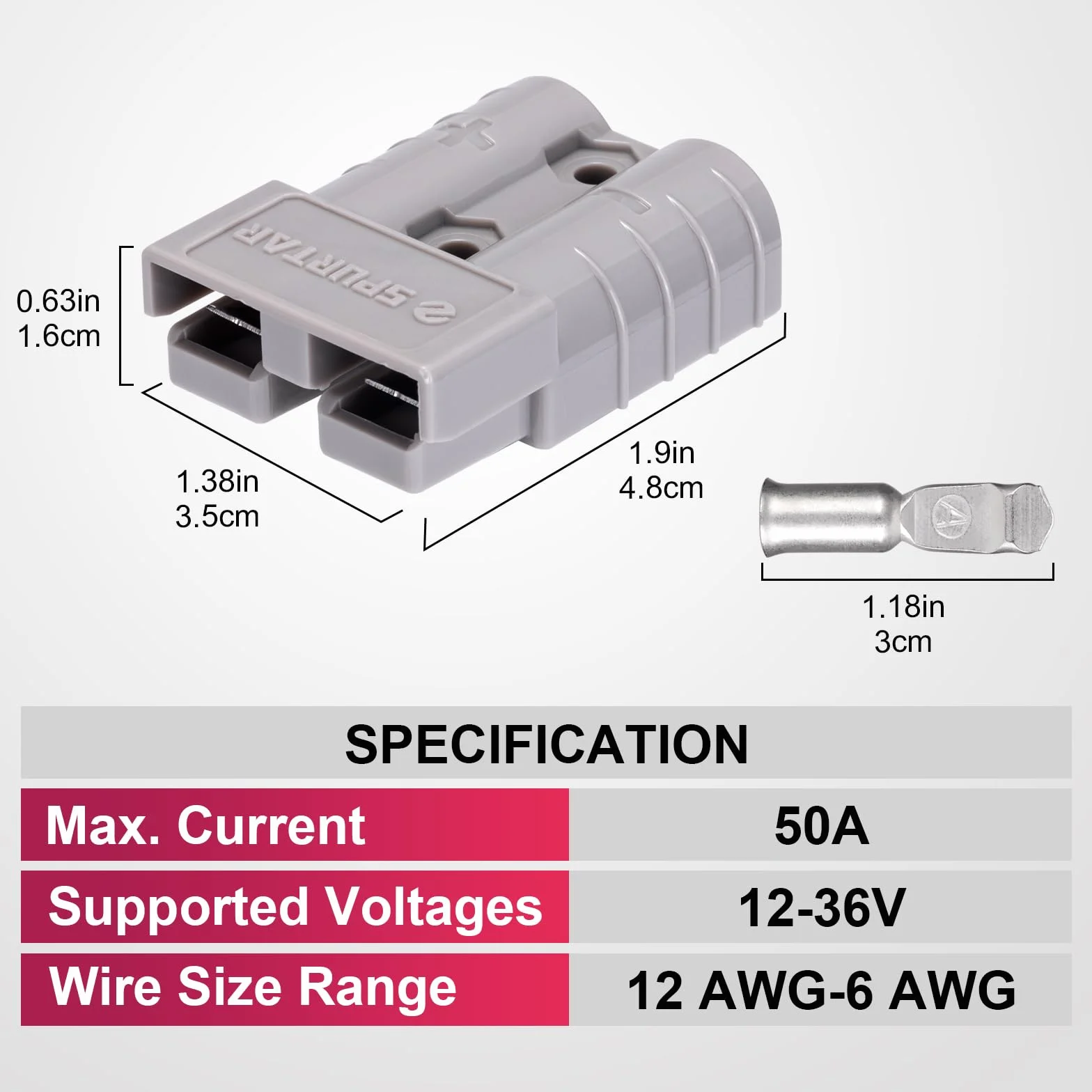 Spurtar 50A 6AWG złącze akumulatora szybkozłącze wiązka przewodów do samochodu
