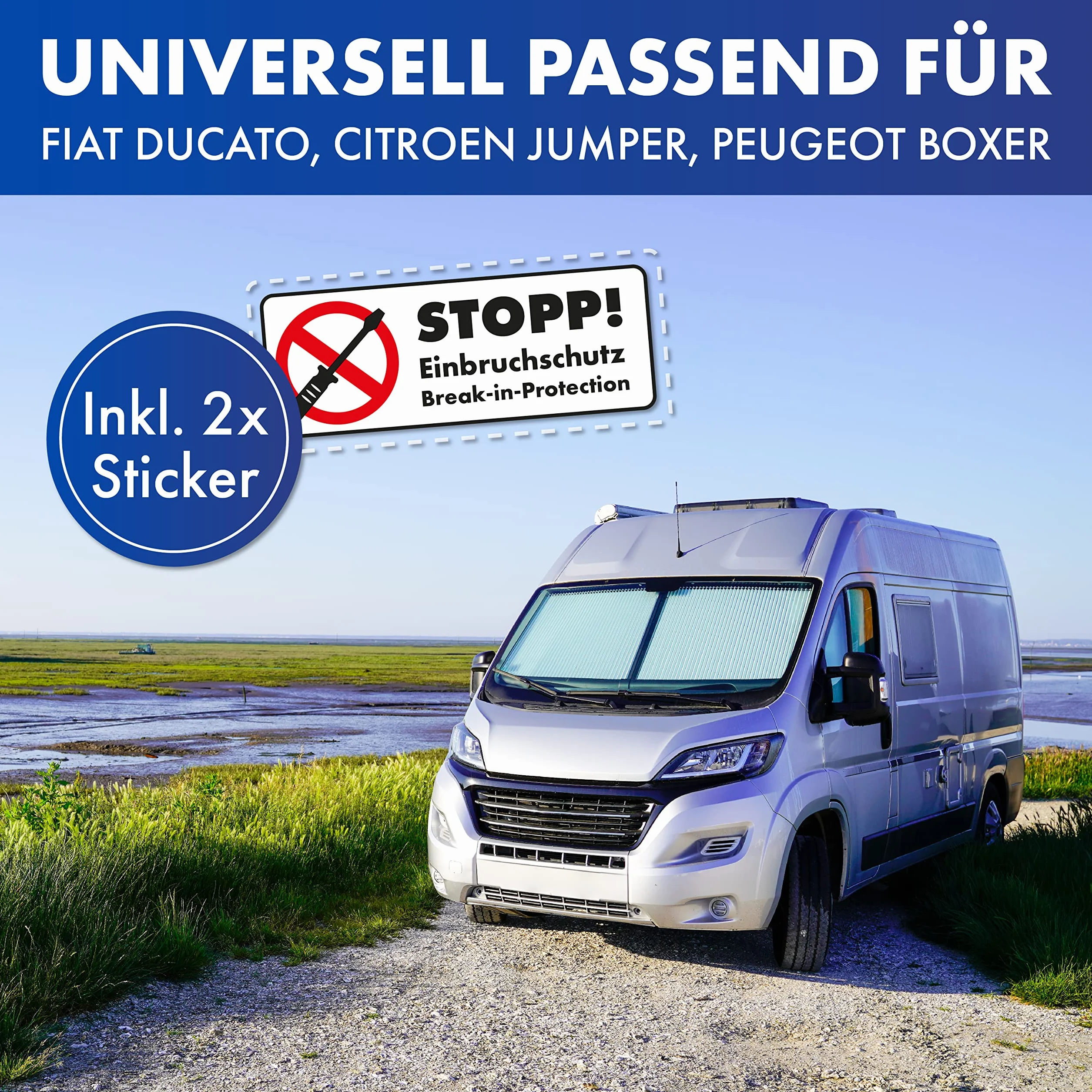 LAINFELD Ochrona przed włamaniem - Prick Stop - Drzwi kierowcy + tylne drzwi - Bezpieczeństwo drzwi do Fiat Ducato, Citroën Jumper, Peugeot Boxer - Camper Prickstop