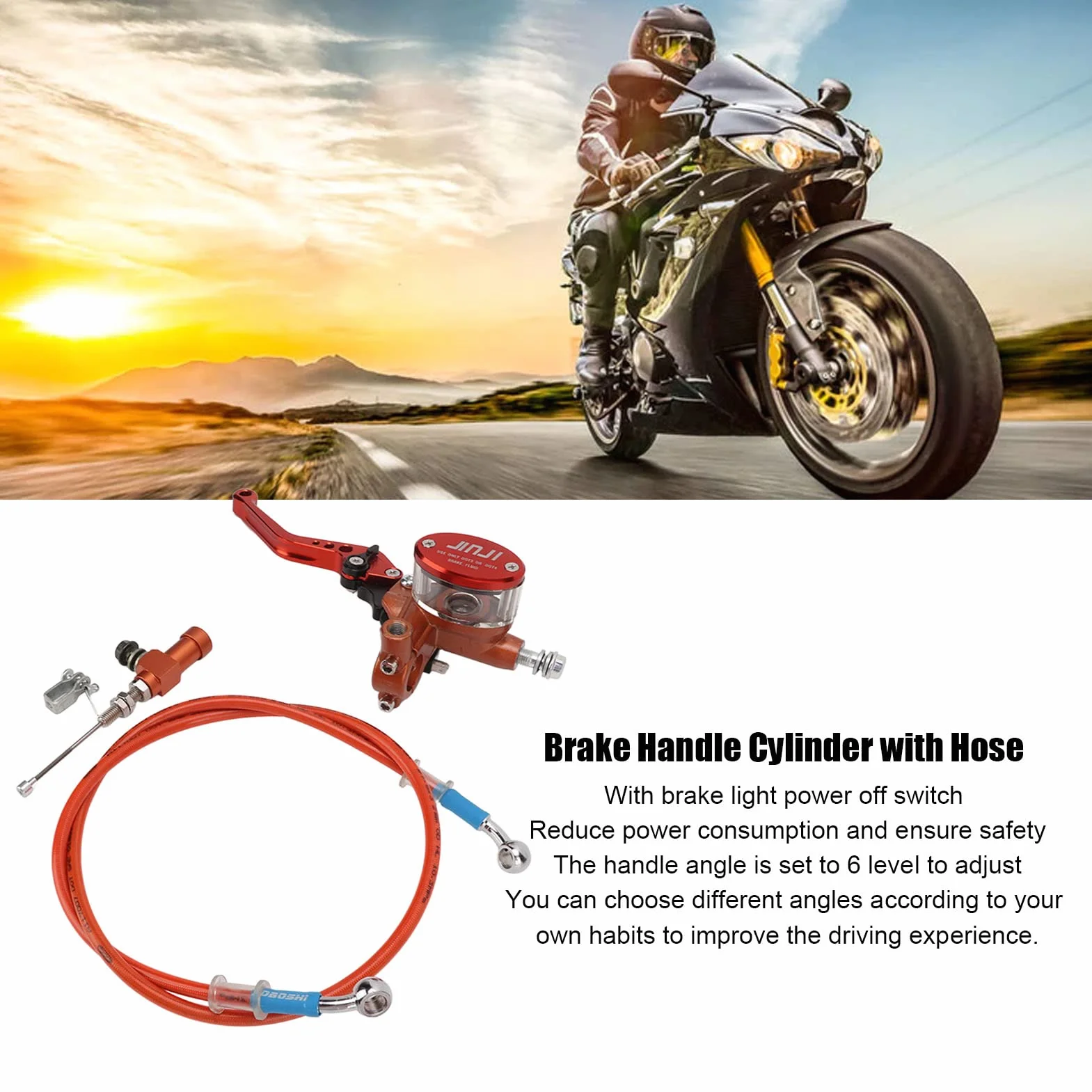 do Cylindra Głównego i Części Hamulca Motocyklowego z Zestawem Kabli 6-kątowy Uniwersalny do Głównego Cylindra Kierownicy 7 8 Cali 22 Mm i Części Olejarka Układu Hamulcowego ten