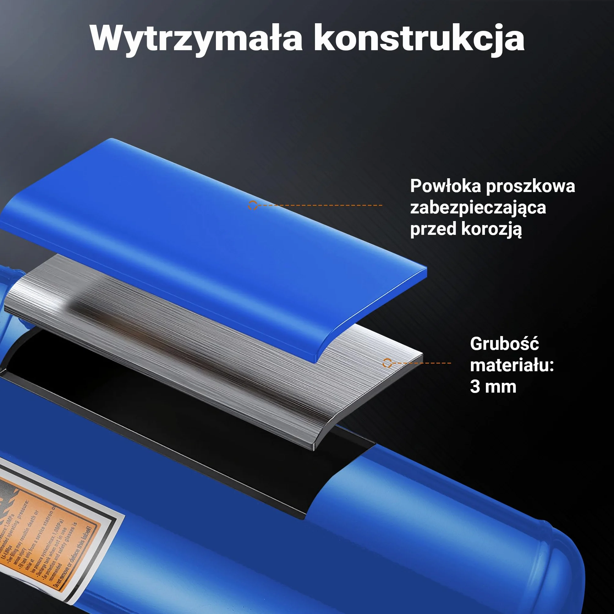 Wiltec Inflator do opon 6-8 bar 7 l pistolet do pompowania przenośny