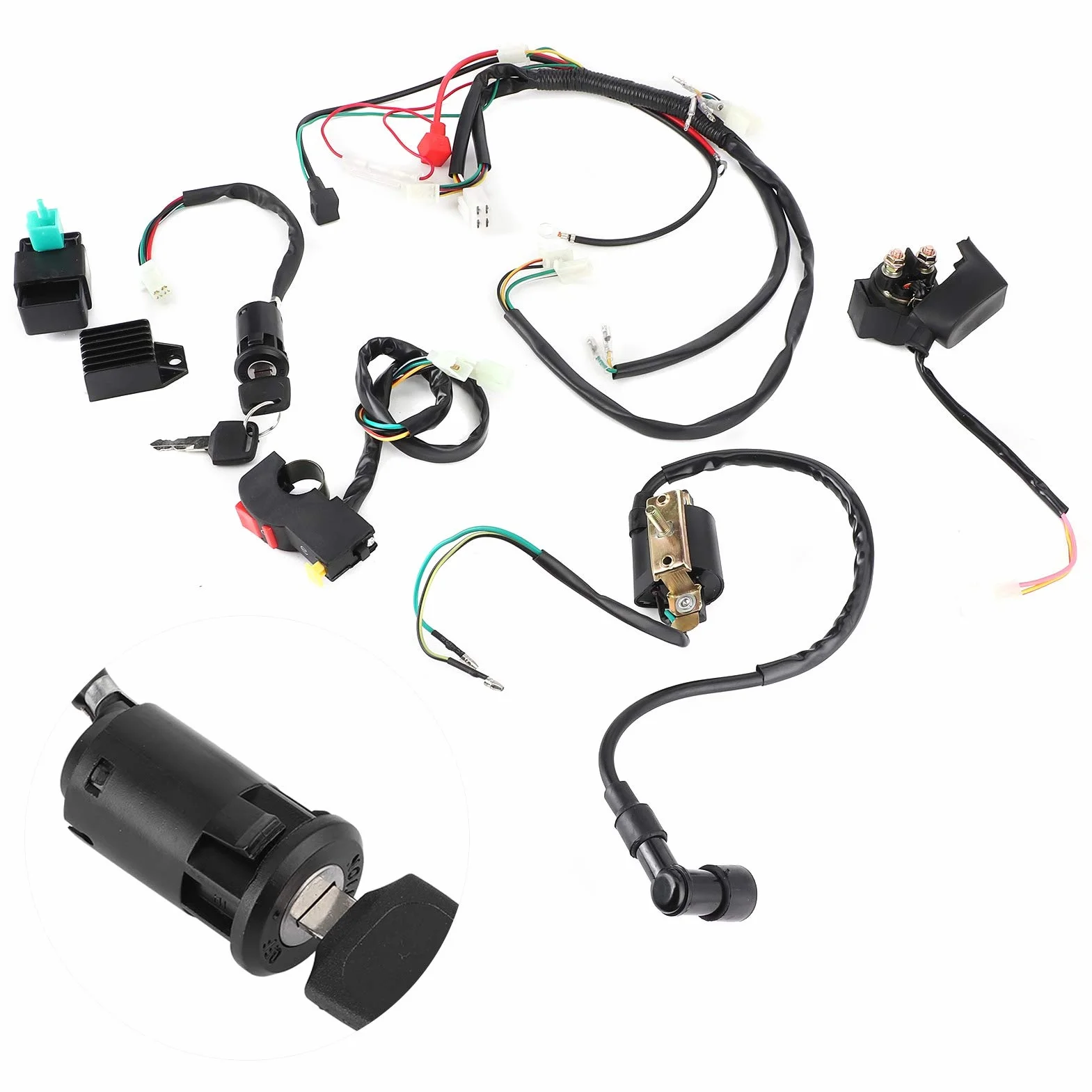 Tbest drut/zestaw wiązki przewodów rozrusznik elektryczny kable w wiązce silnika nadające się do Pit Quad motor terenowy Atv