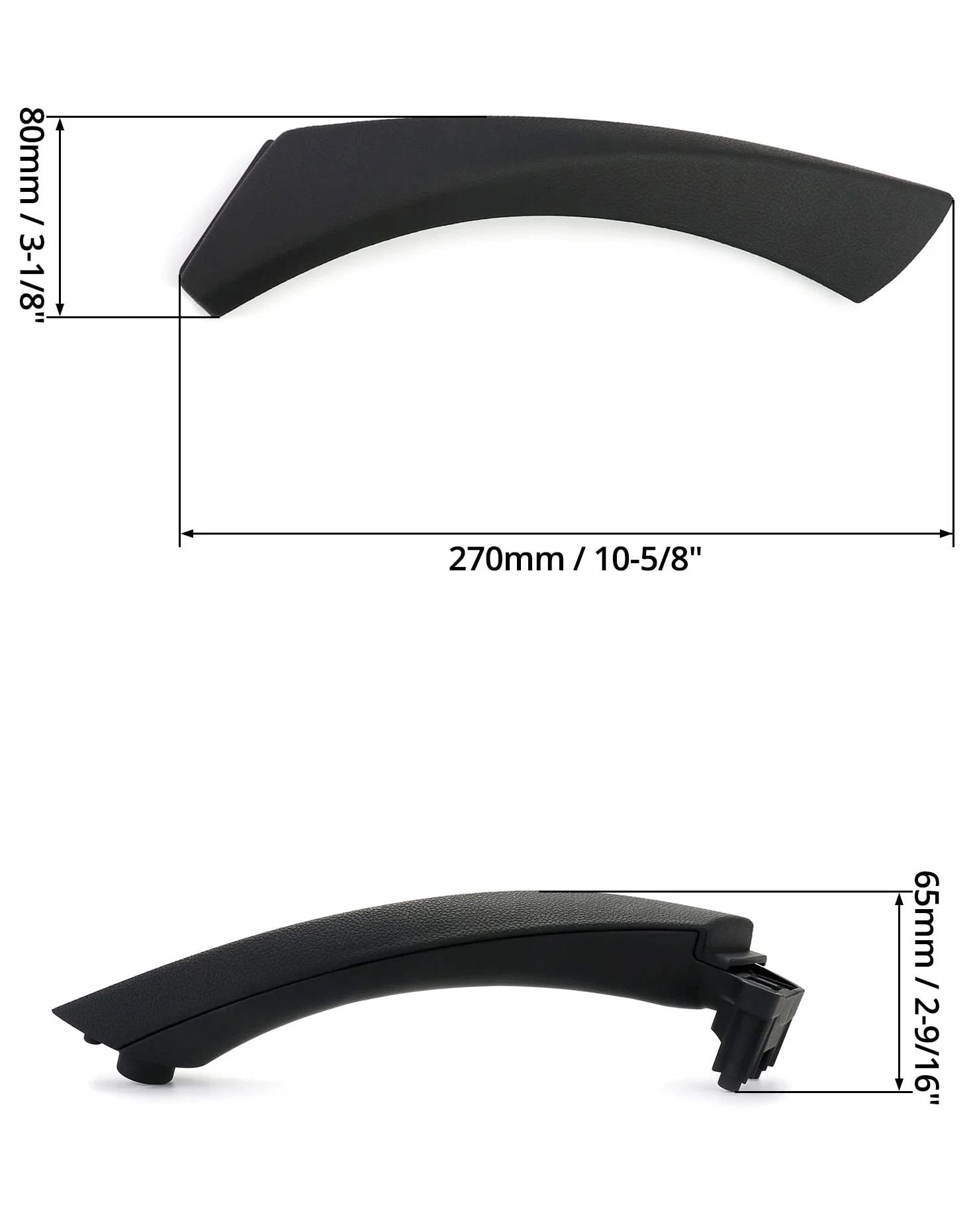 QWORK® Klamka wewnętrzna, wymiana klamki wewnętrznej samochodu prawa, odpowiednia do akcesoriów kompatybilne z BMW serii 3 2004-2012 (E90 Right), czarna