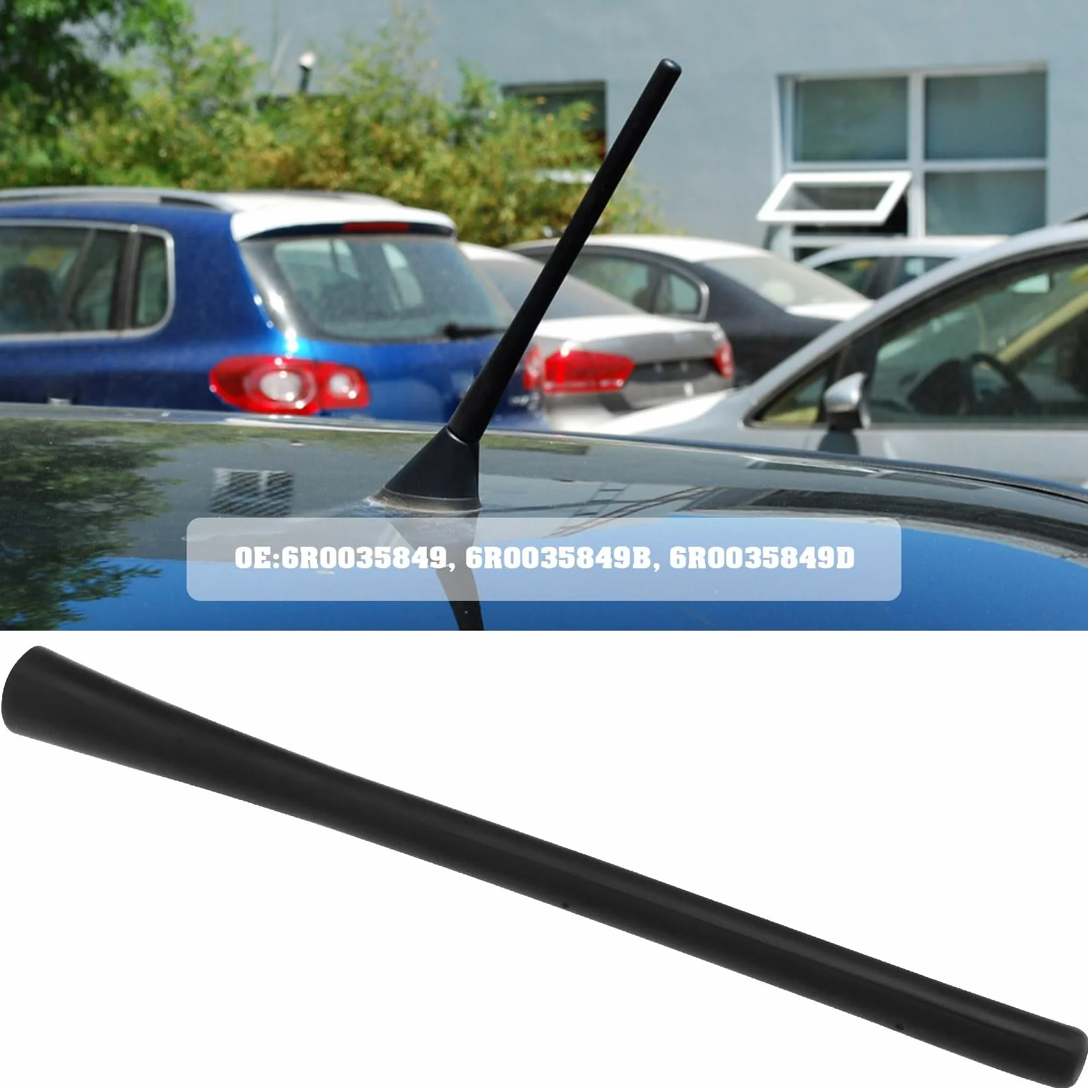 The Lord of the Tools Drążek masztowy do anteny dachowej samochodu 6R0035849, kompatybilny z Passat, kompatybilny z Polo, kompatybilny z samochodem Skoda Fabia, krótki drążek antenowy ze śrubami M5 M6