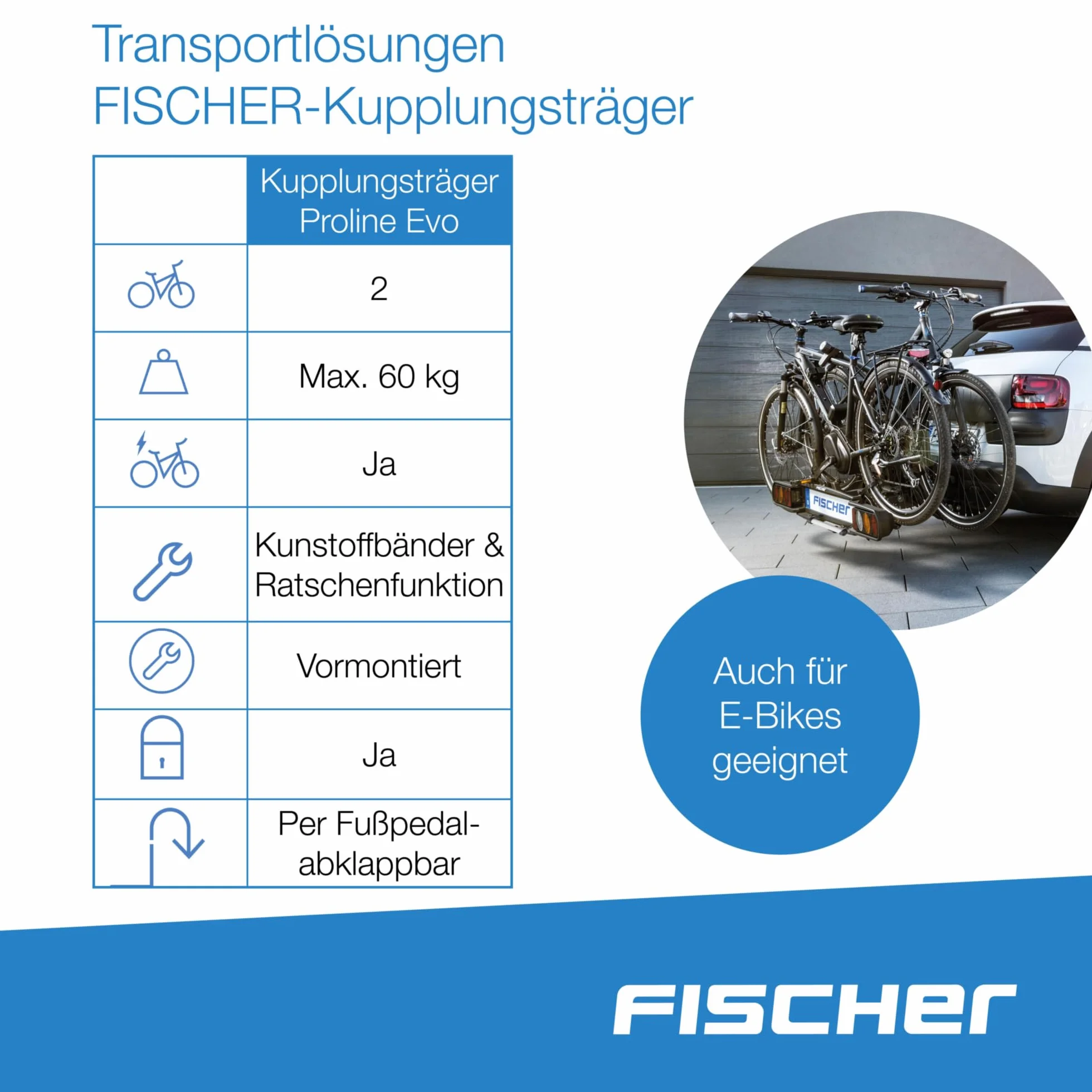Fischer 126001 Bagażnik, Czarny, Na 2 Rowery
