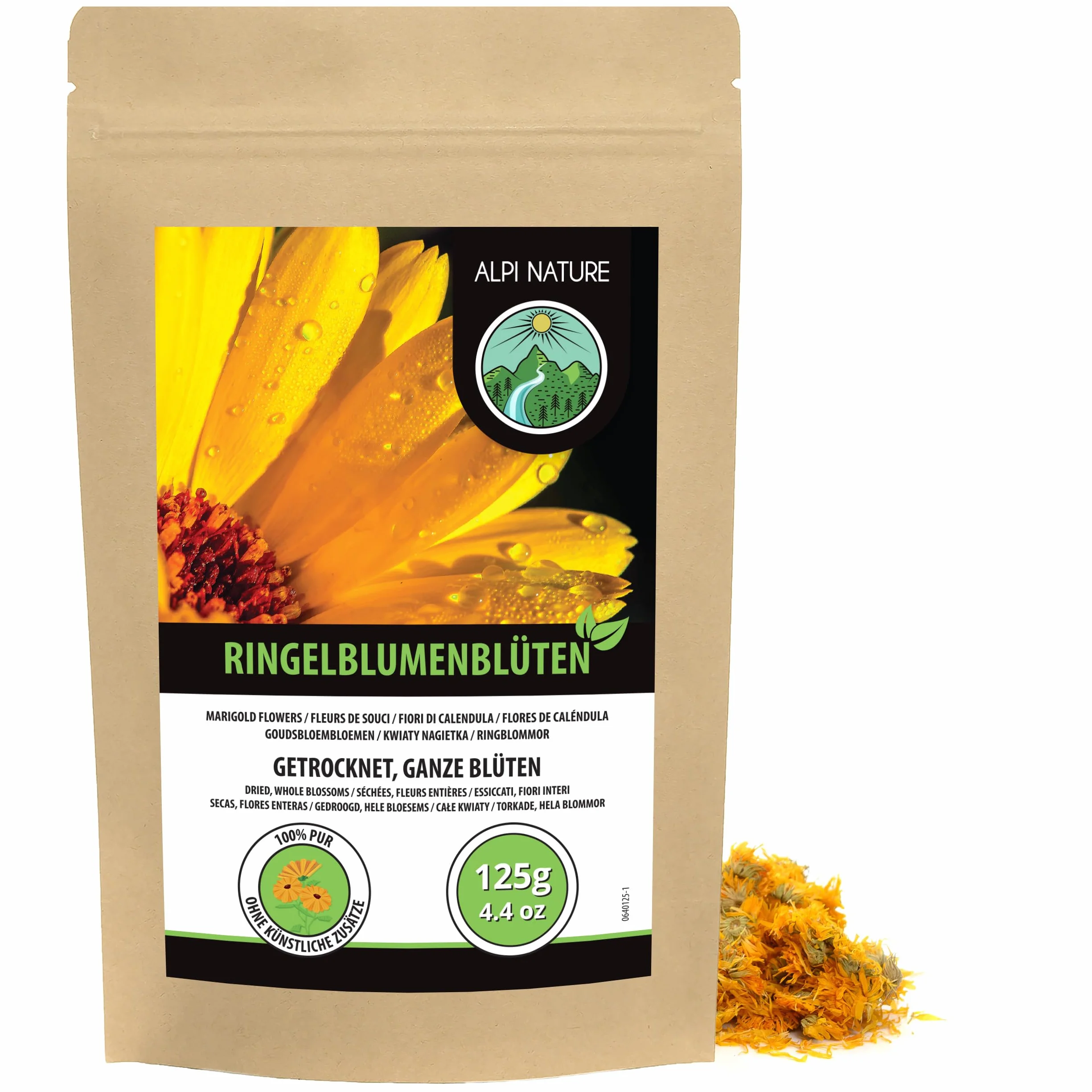 Alpi Nature Herbata z Nagietka 125g Całe Suszone Kwiaty Nagietka