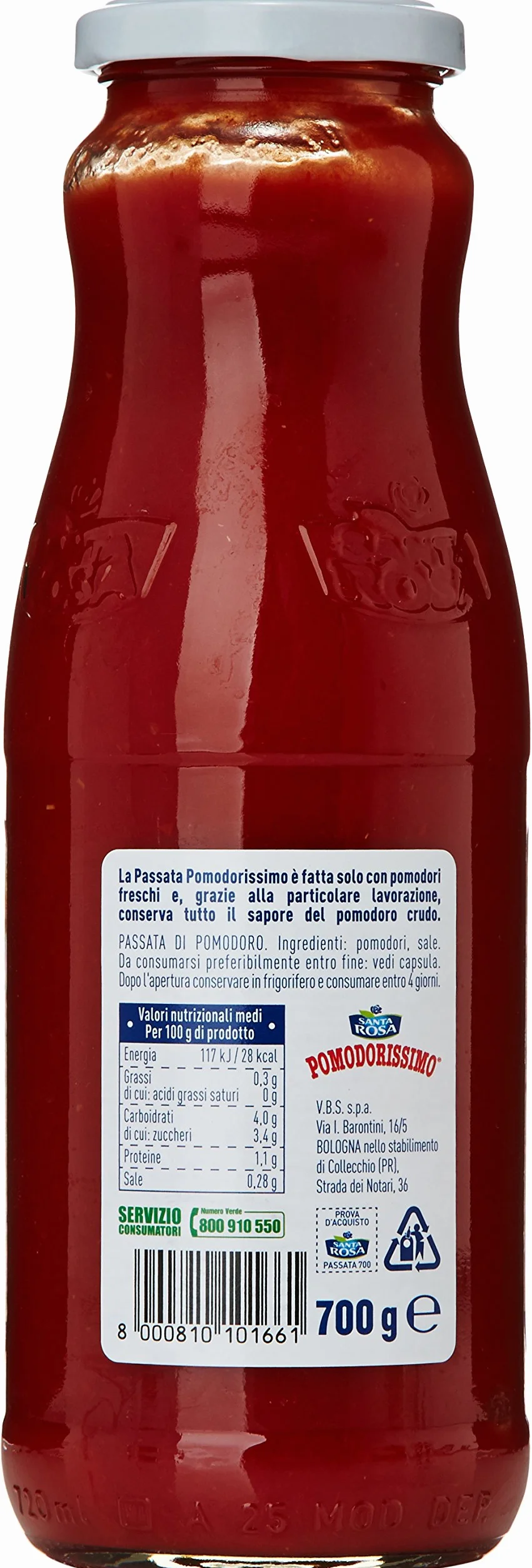 Santa Rosa, Passata di Pomodoro - 700 gr