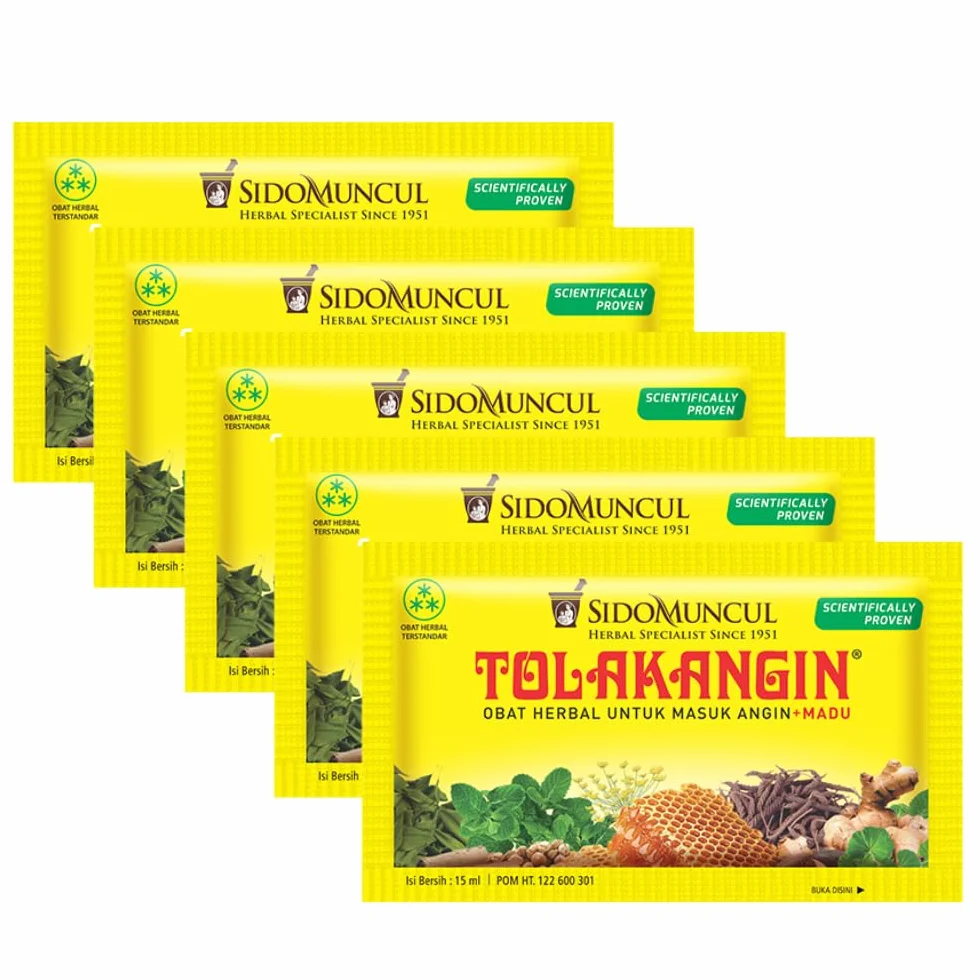 Sidomuncul Tolak Angin Plus 5 saszetek 15ml tradycyjna formuła ziołowa miód mięta