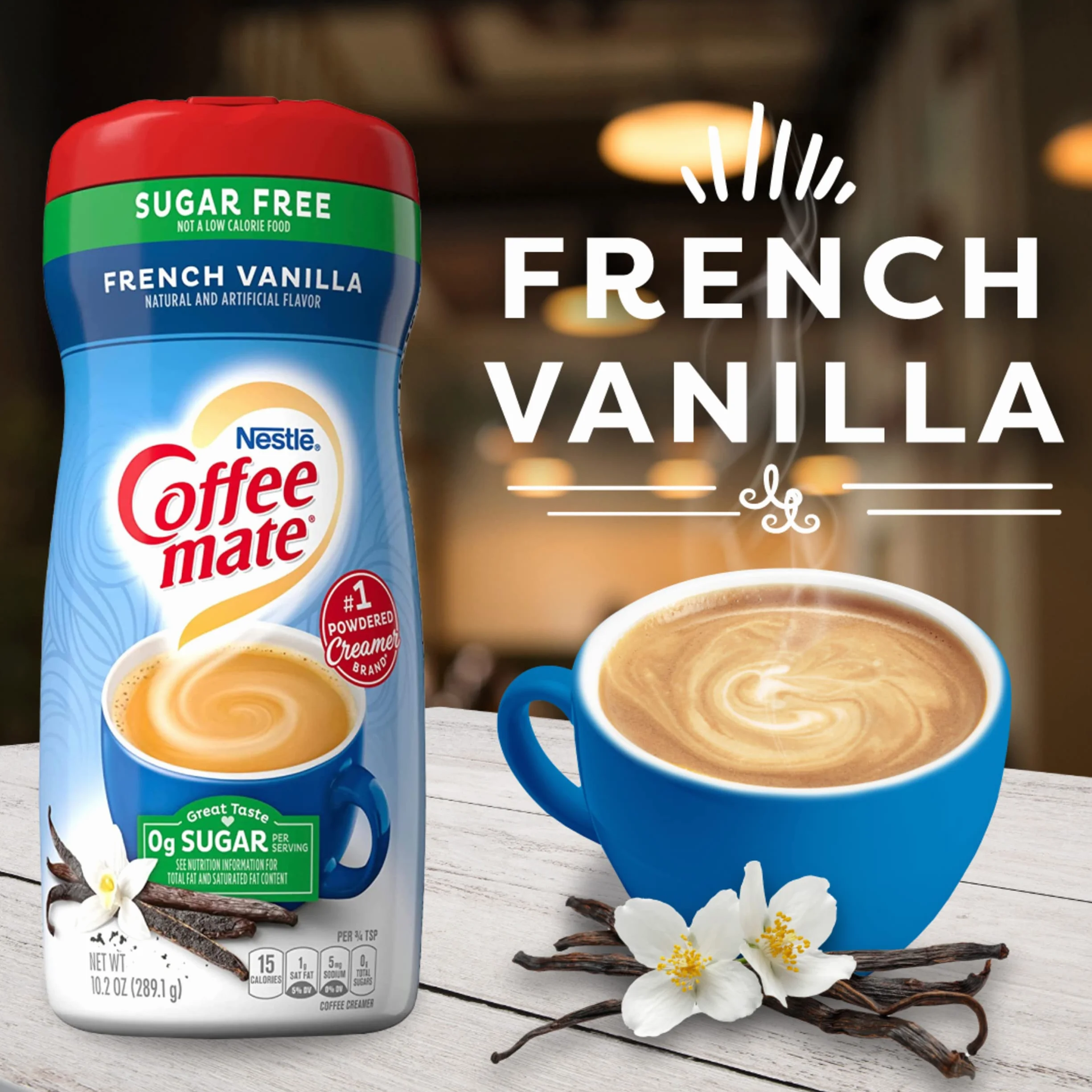 Nestle Coffee-Mate z francuską wanilią, bez cukru, opakowanie 6 szt. (6 x 289 g)