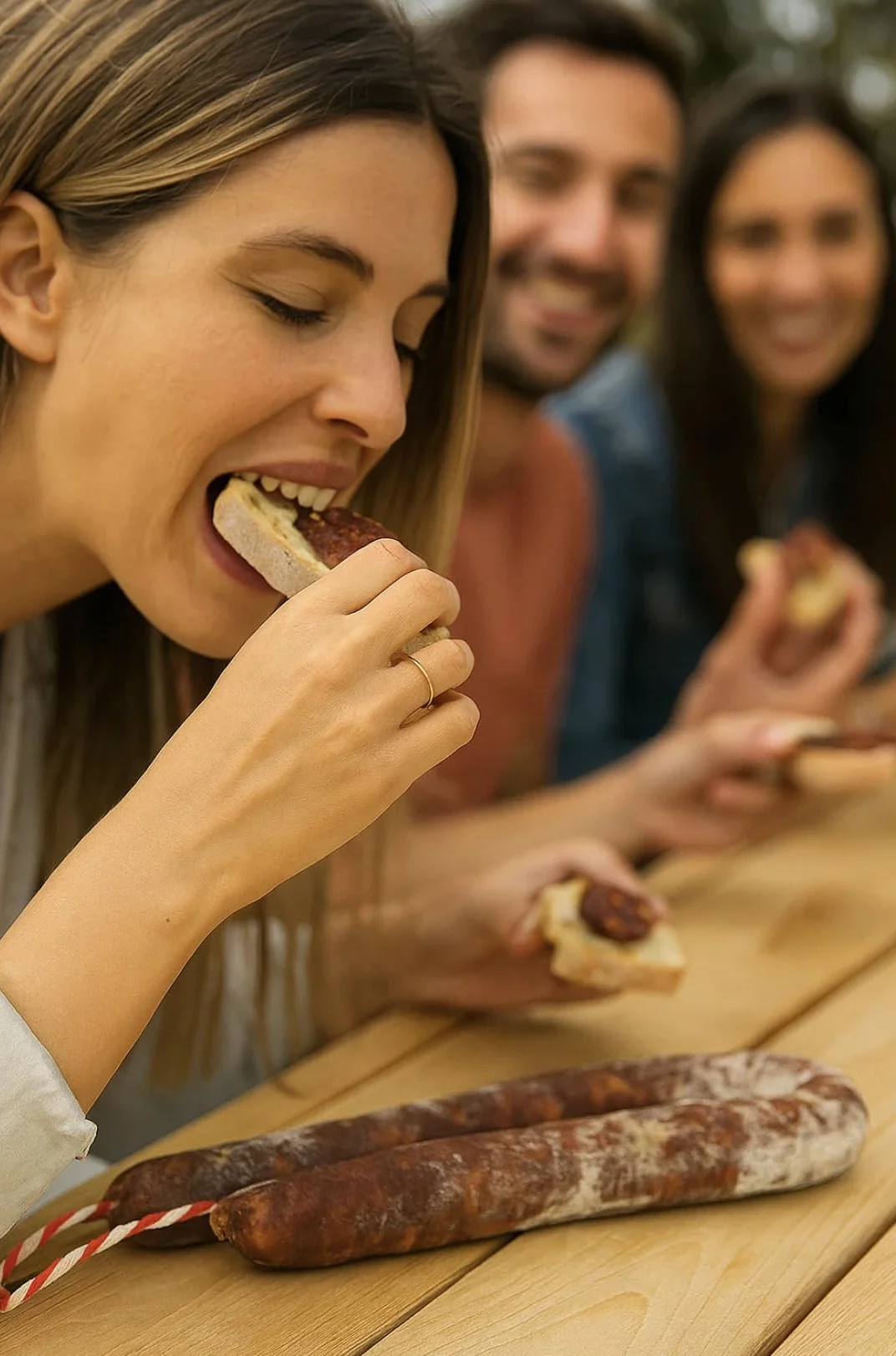 Chorizo ​​z Hiszpanii. Pikantne chorizo ​​​​Sarta 500 gr. Słona przekąska idealna do podzielenia się z rodziną/przyjaciółmi. Domowe kiełbaski. Produkt rzemieślniczy. 100% Naturalna Kiełbasa. Gourmet.
