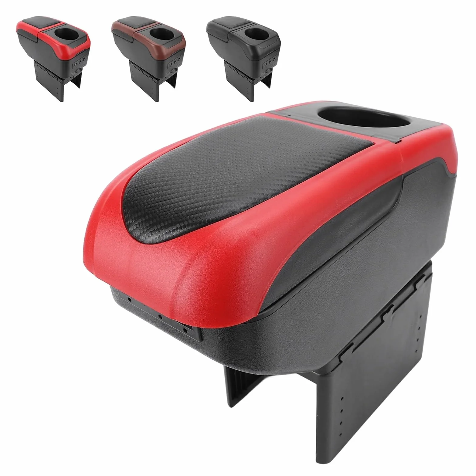 pokrowiec na podłokietnik Ochrona Podłokietnika Uniwersalny organizer na podłokietnik samochodowy z 6 portami ładowania USB, dwuwarstwowy, do konsoli samochodowej w podłokietniku(GRAY)