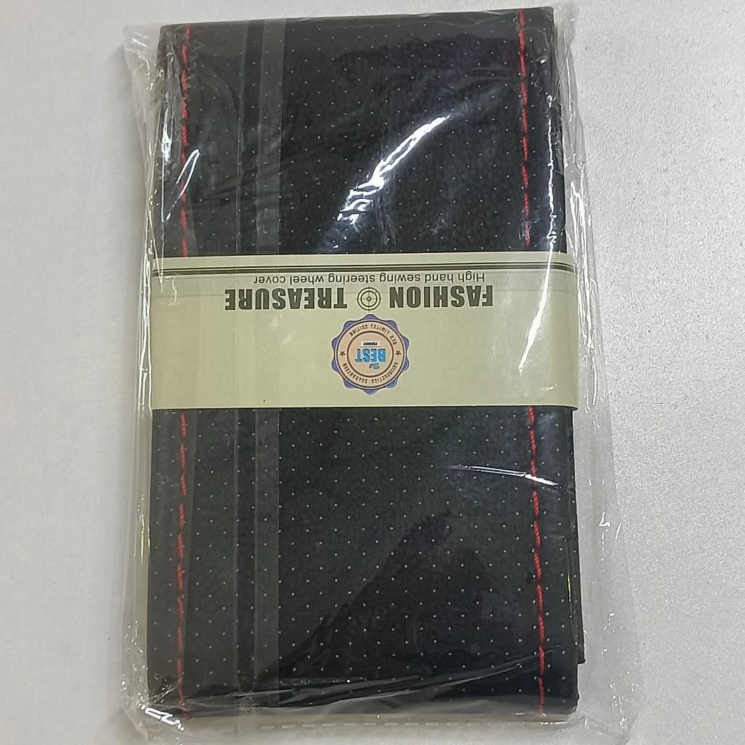 Skórzane pokrowce na kierownicę DIY, uniwersalna skórzana osłona na kierownicę, szyta na obudowie, oddychająca i antypoślizgowa mikrofibra do szycia na kierownicę samochodową 38 cm, miękka