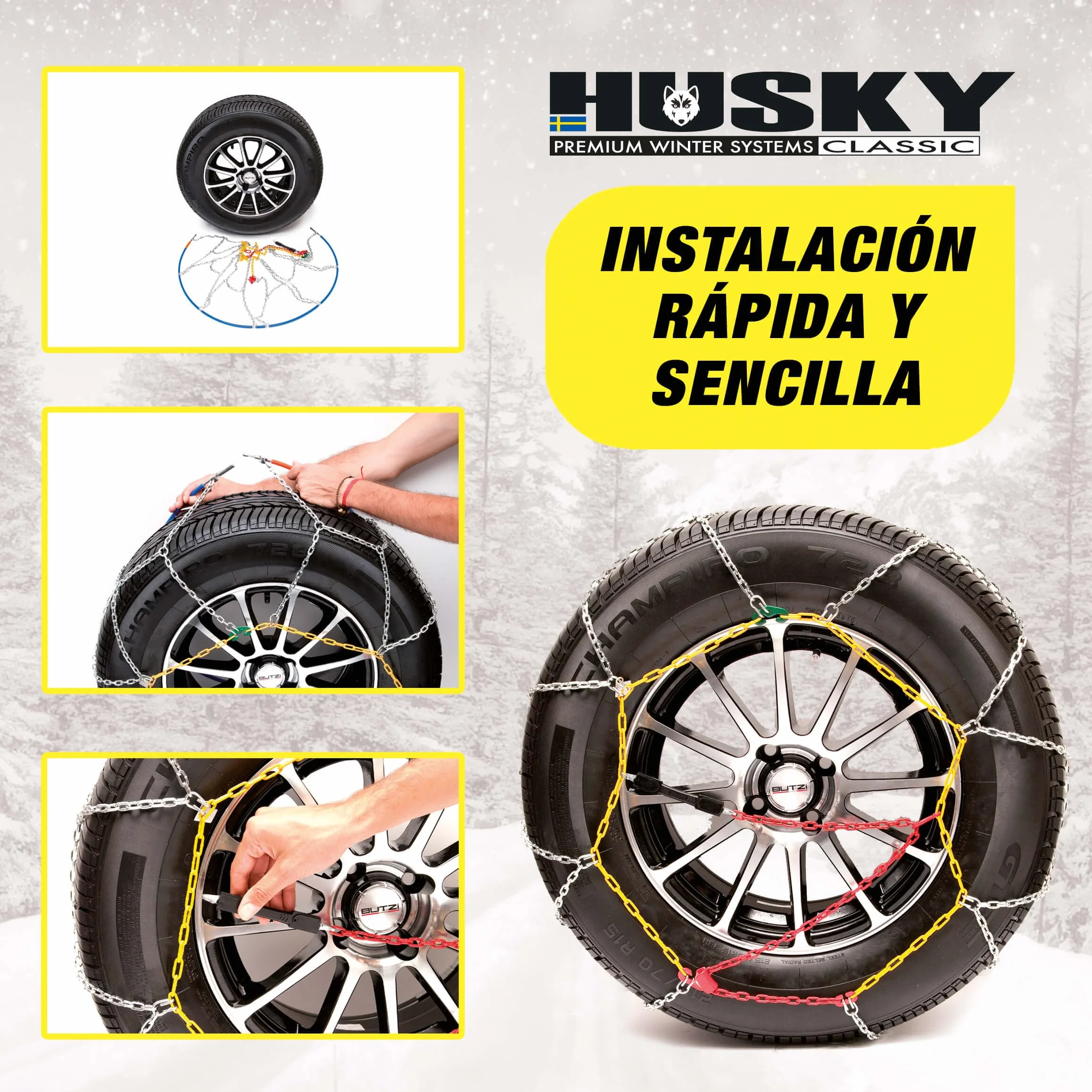 Sumex HUSAD95 KN95 Husky Advance łańcuchy śniegowe 9 mm