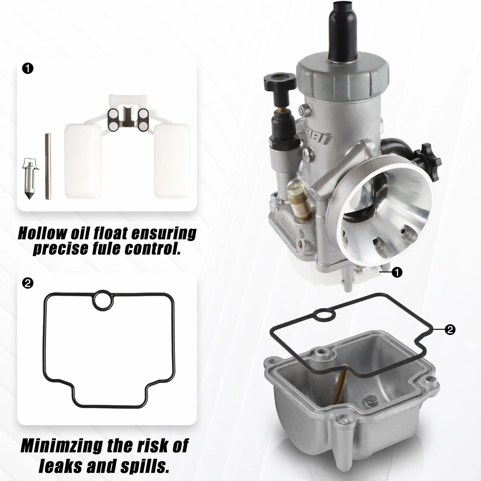 NIBBI PE17 mm Vergaser do 80cc-100 cm³ Flansch Motorrad Motor Vergaser z napędem samochodowym do roweru samochodowego