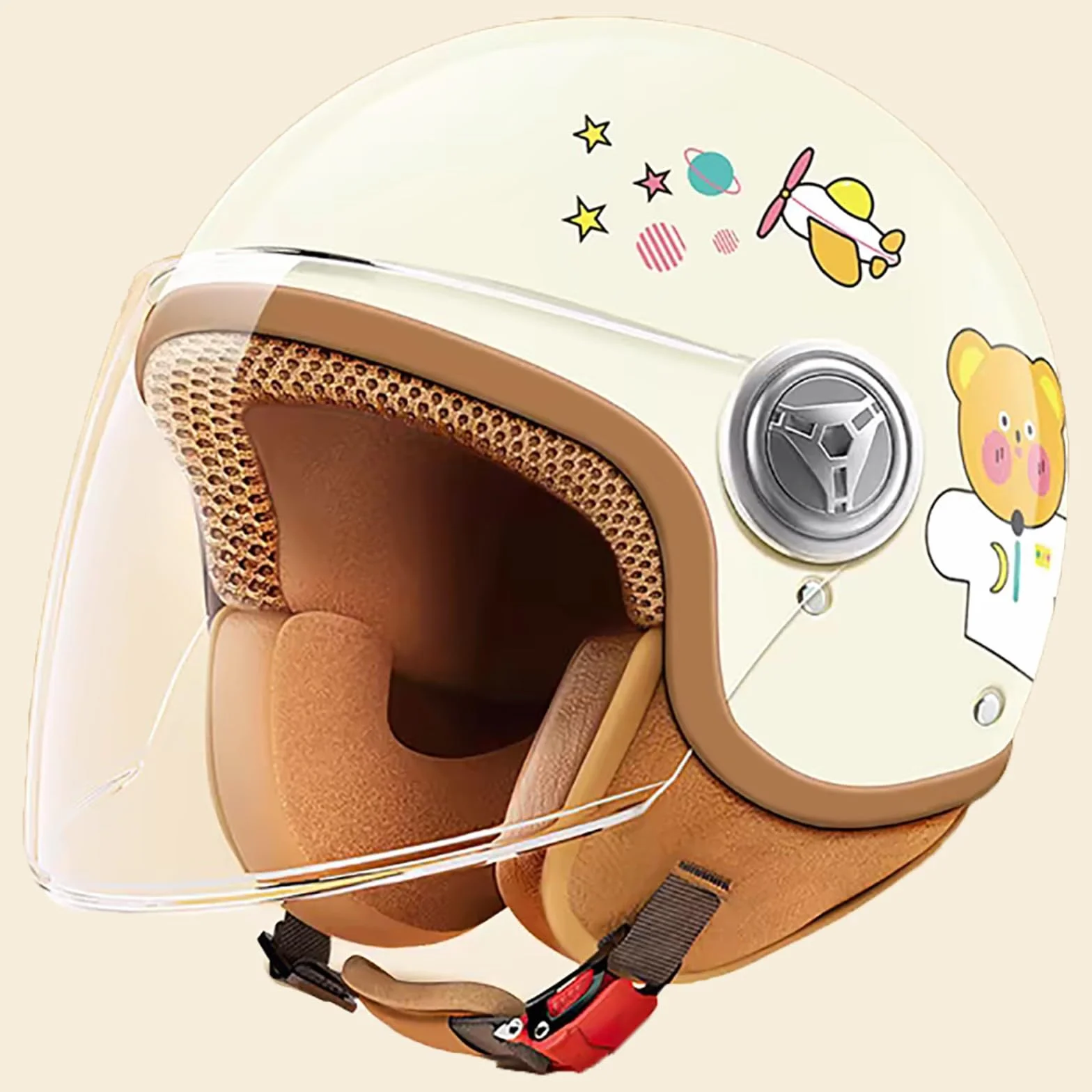 Kask dziecięcy ze skuterem, ECE 22.06, otwarty kask motocyklowy z ochroną przeciwsłoneczną, kask motocyklowy dla dzieci, chłopców i dziewczynek w wieku 3-12 lat