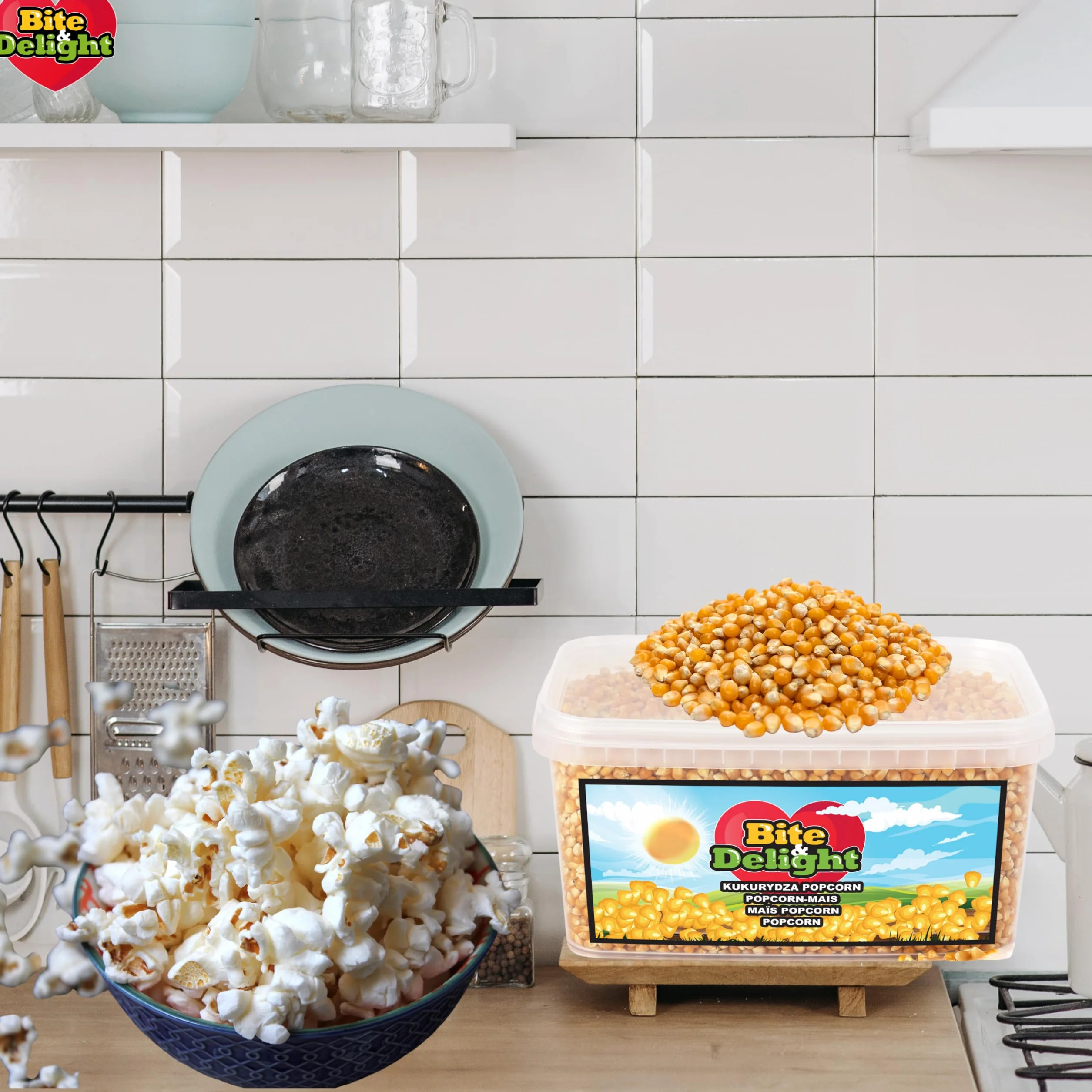Bite & Delight KUKURYDZA POPCORN do prażenia Bez dodatków 99,9% OTWARTYCH ZIAREN 2,5KG