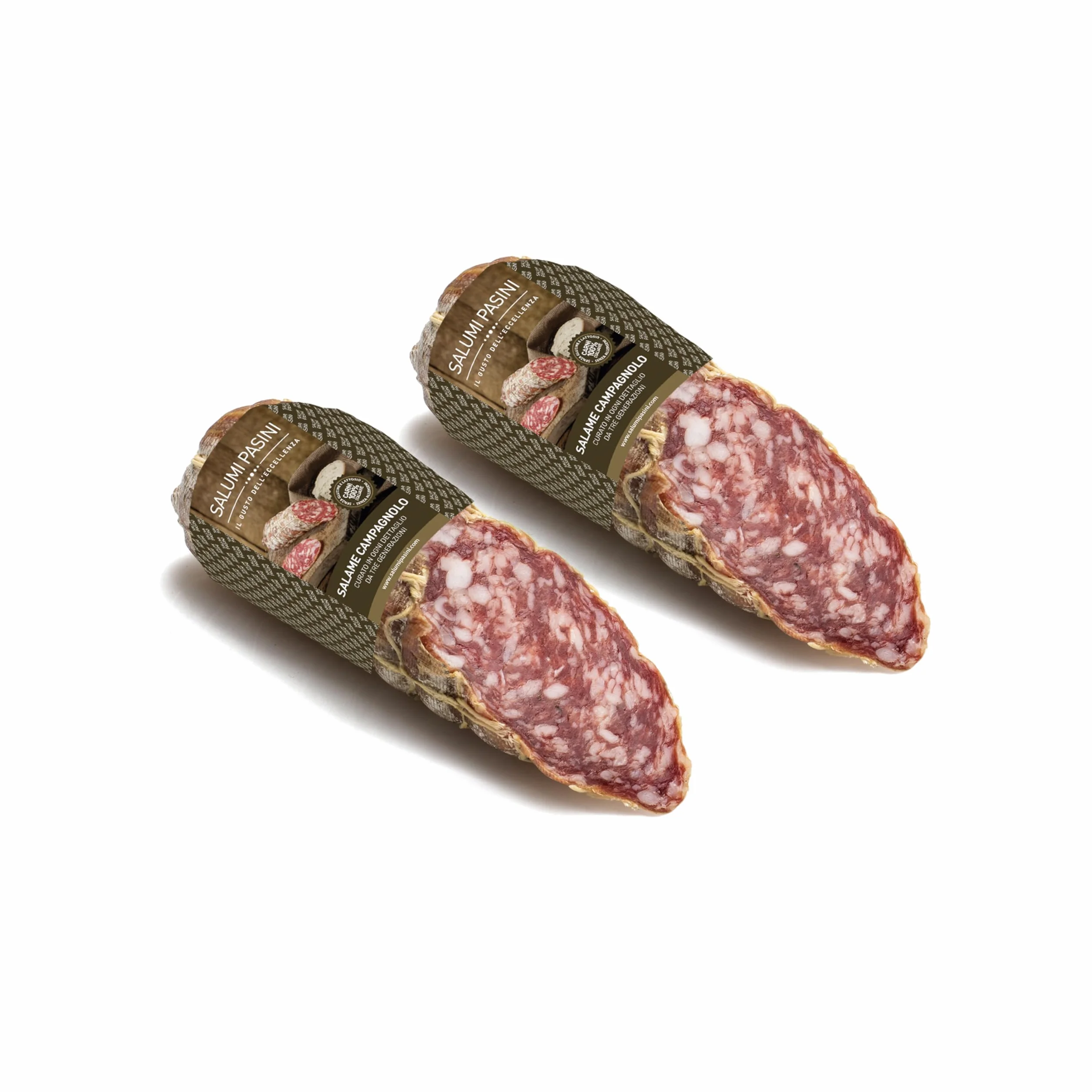 Salami Campagnolo w plasterkach Salumi Pasini® | Ręcznie robione z włoskiego mięsa | Opakowanie 2 plasterków | 2x200g