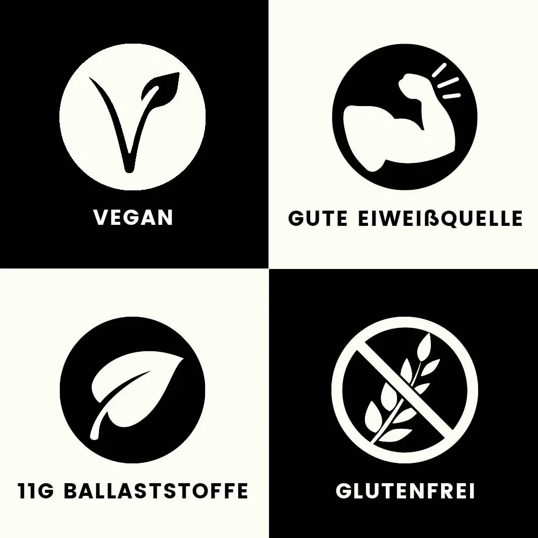 Planet Plant-Based Bio Granola Kichererbsen Truskawkowy kokos 320 g Bez glutenu Proteinreich Vegan Ballaststoff