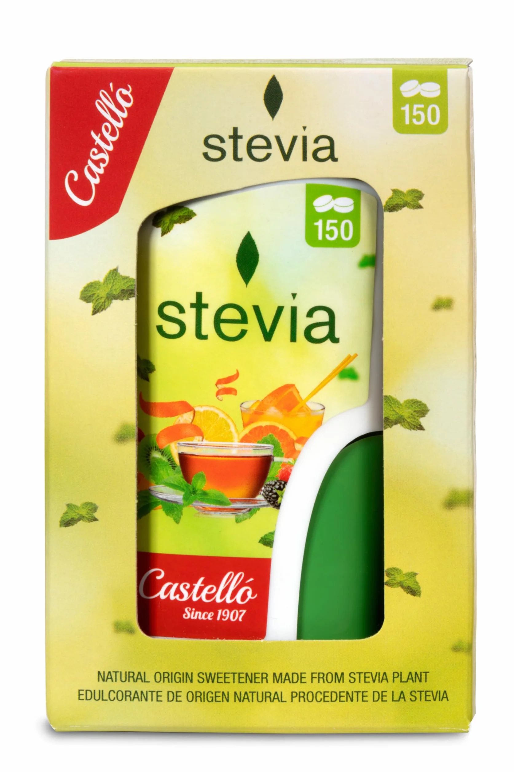 Castello since 1907 Stevia w Tabletkach - Zestaw 3 szt. (450 Tabletek) - Słodzik Bez Kalorii, Zamiennik Cukru, Keto, 0 Węglowodanów