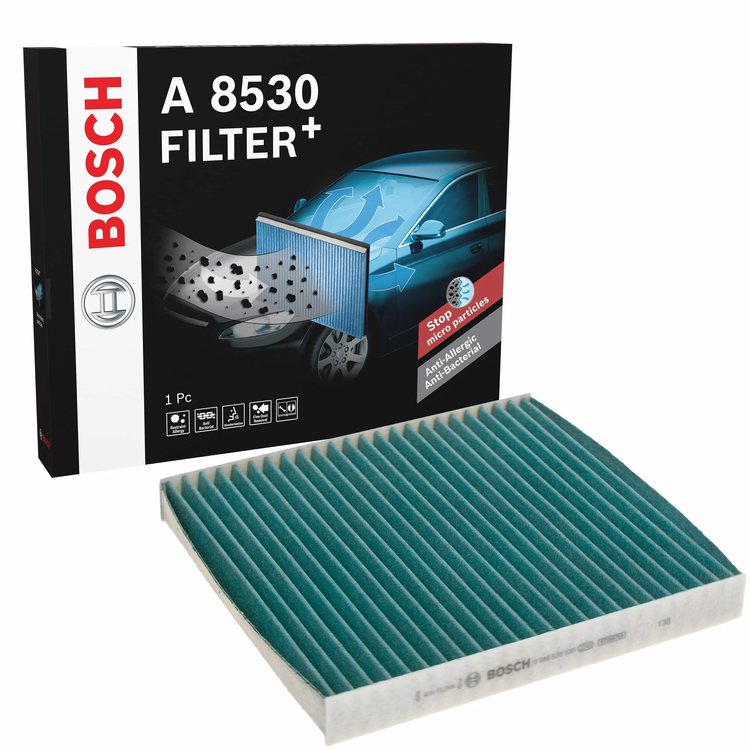 Bosch Professional A8530 Filtr Kabinowy, Zielony, 11.7 x 7.9 x 3.8 cm