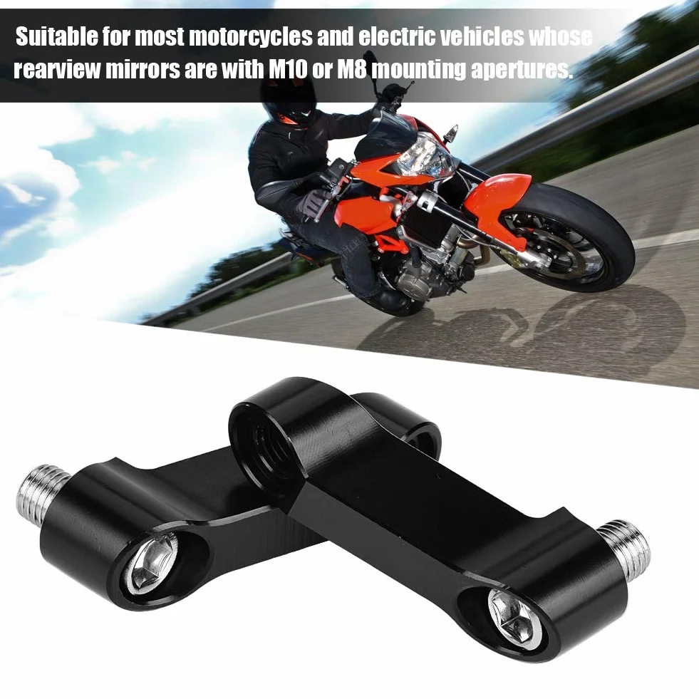 Aluminiowy adapter przedłużający lusterka 10mm 8mm Zestaw adaptera lusterka wstecznego motocykla