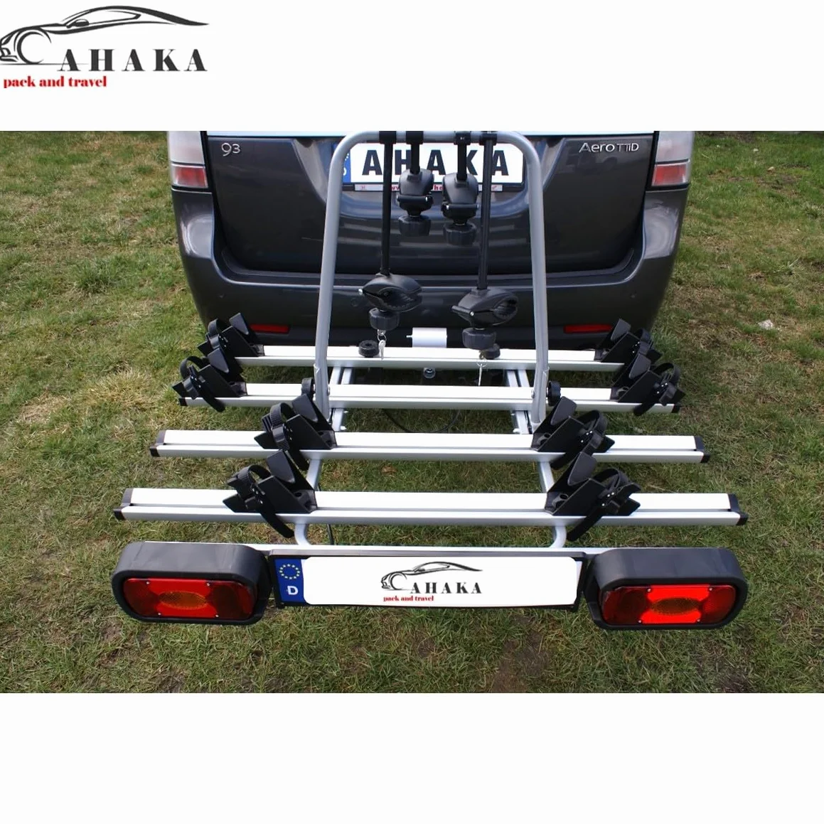 AHIRO4 bagażnik rowerowy na 4 rowery, składany, zamykany, ze stali i aluminium