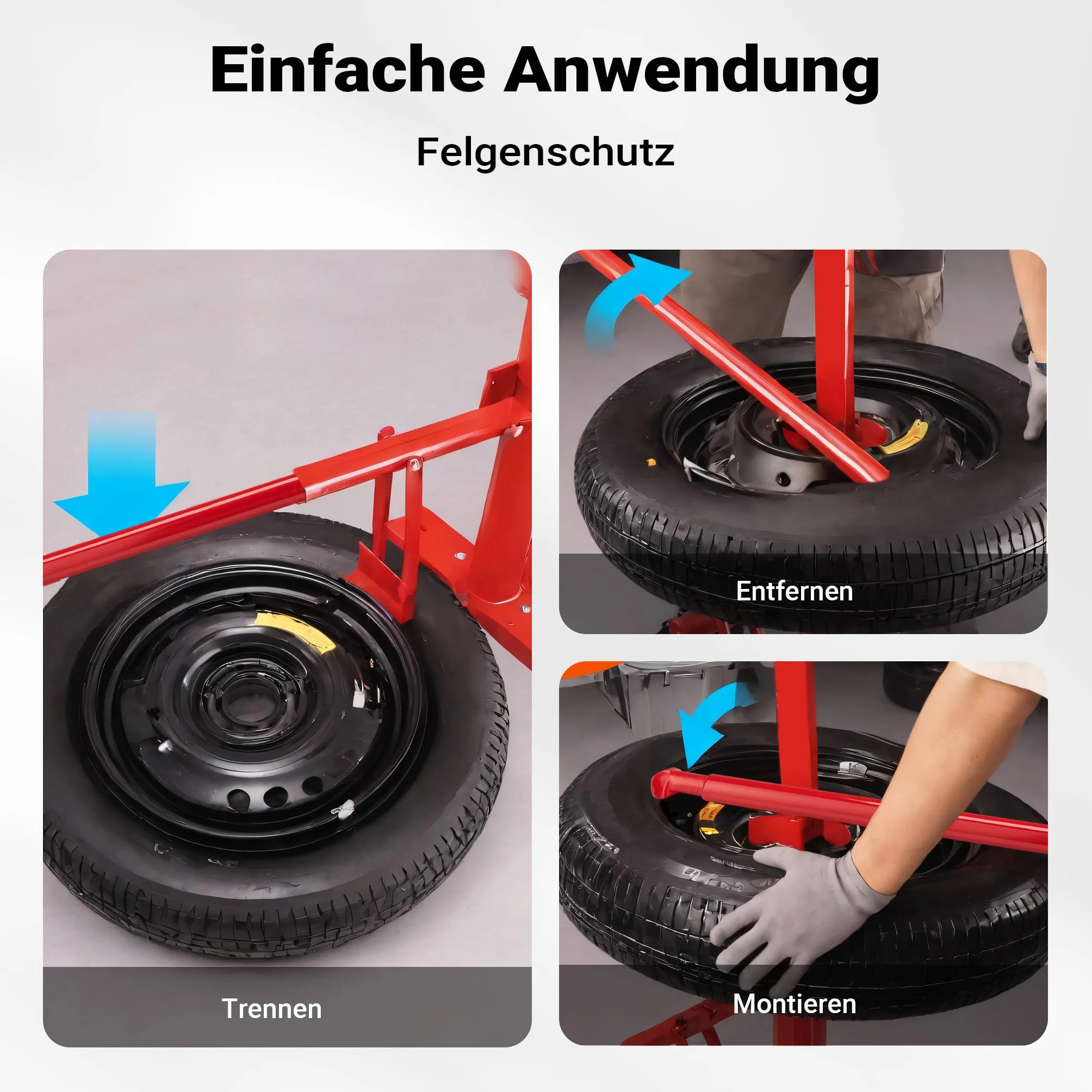 Wiltec Montażownica do opon 4"-21″ od osi Ø 51 mm, uniwersalne urządzenie ze stali do ręcznego montażu i demontażu opon