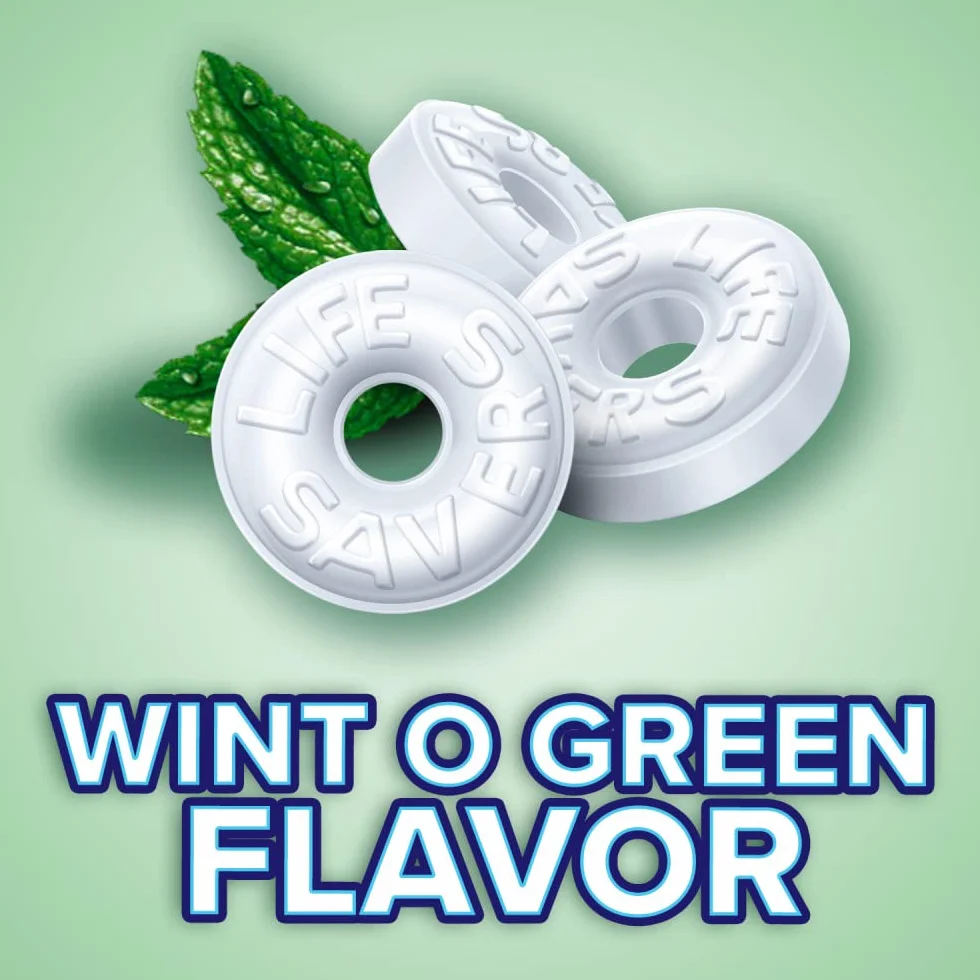 LIFE SAVERS Wint-O-Green Breath Mints Hard Candy, 13 oz Bag