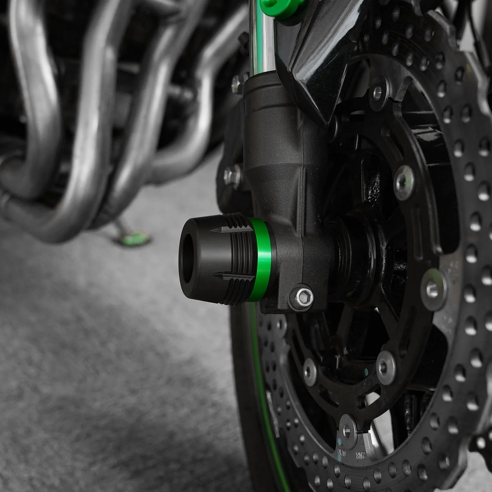 MOWOK Akcesoria motocyklowe do Kawasaki Z900 Z 900 RS SE Z650 Z750 Z800 Z1000 SX Z1000R ZX6R Ninja650 ninja1000sx versys650 oś przednia osłona widelca Crash Slider ochrona koła