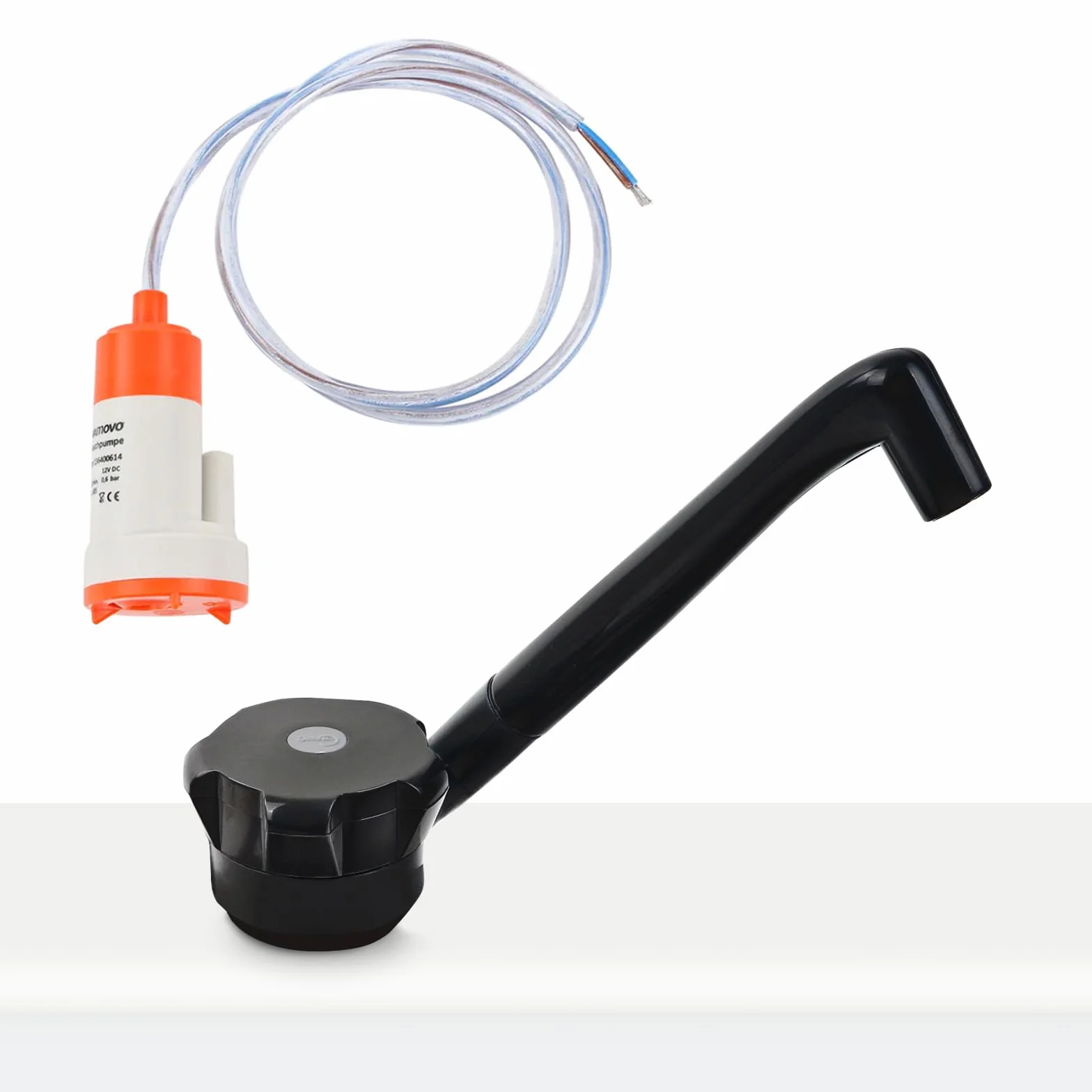 Novo 12 V kran z pompą zanurzeniową do kampera, tworzywa sztucznego ABS, wysokość montażowa: 135 mm, 90 g, czarny
