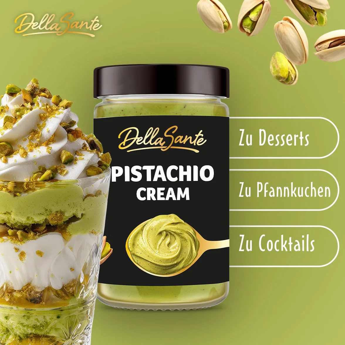 Sante krem pistacjowy 190g 30% pistacji słodki krem w słoiku