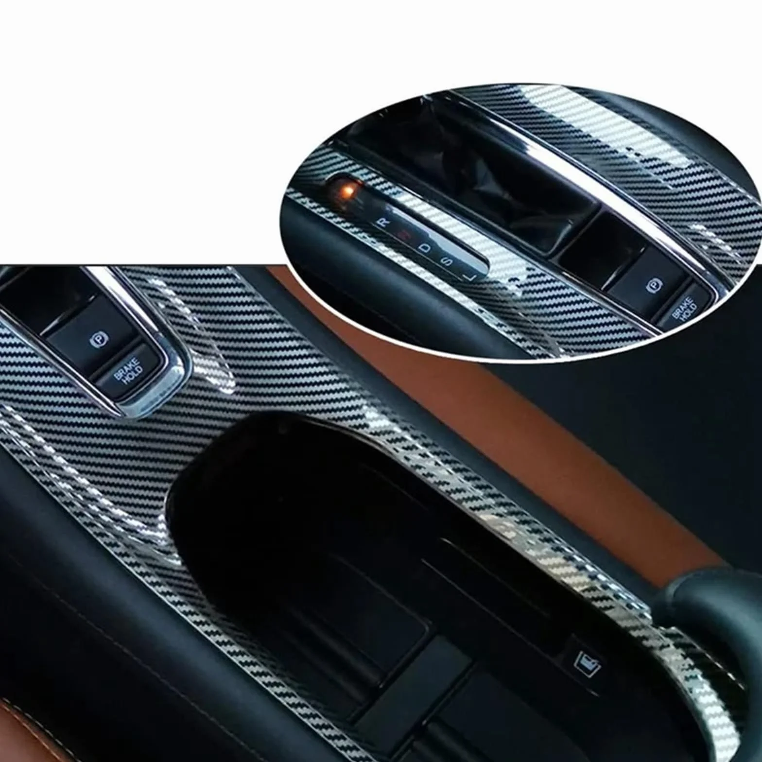 Okleina skrzynia biegów‌ Konsola zmiany biegów Panel uchwytu na kubek Pokrywa wykończenia Akcesoria pasujące do Honda HRV HR-V VEZEL 2015-2022, ABS Włókno węglowe Folia na panel‌