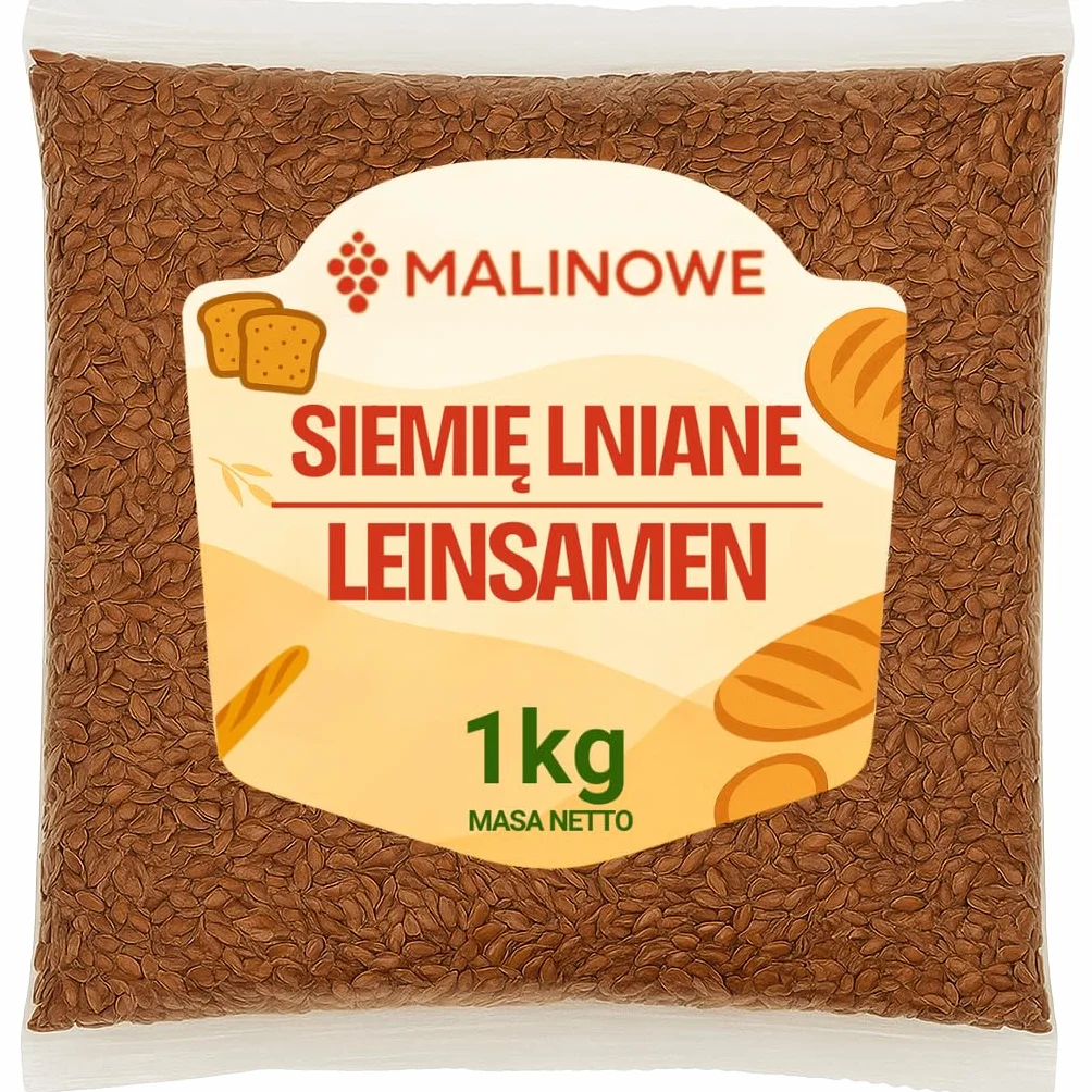Malinowe SIEMIĘ LNIANE 1kg Czyste Ziarno Lnu