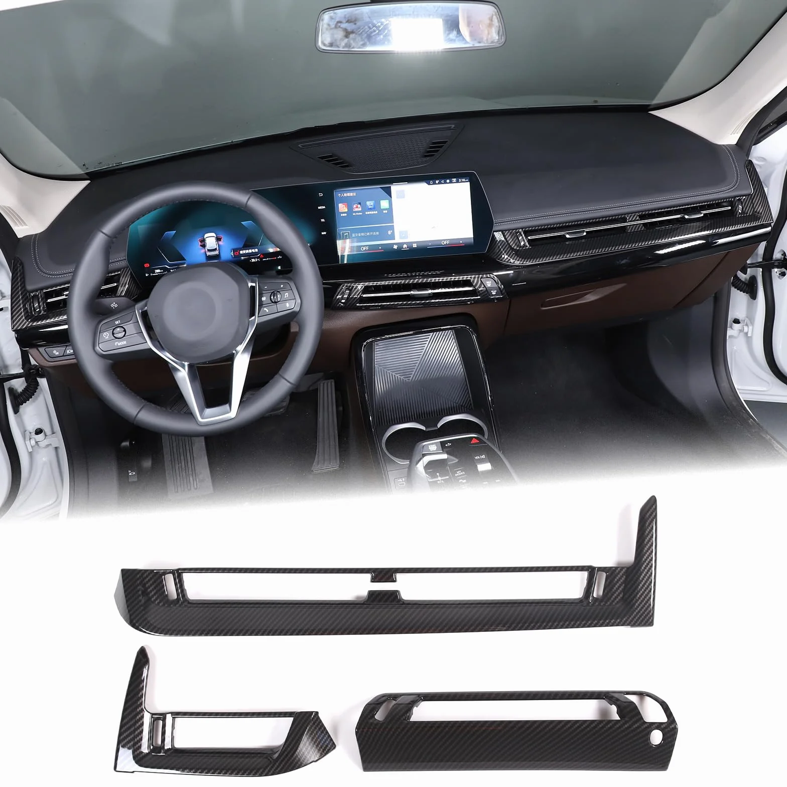 Samochodowa konsola środkowa deska rozdzielcza klimatyzator wylot powietrza osłona panelu rama wykończenia naklejka do BMW X1 U11 2023-2024 akcesoria wewnętrzne