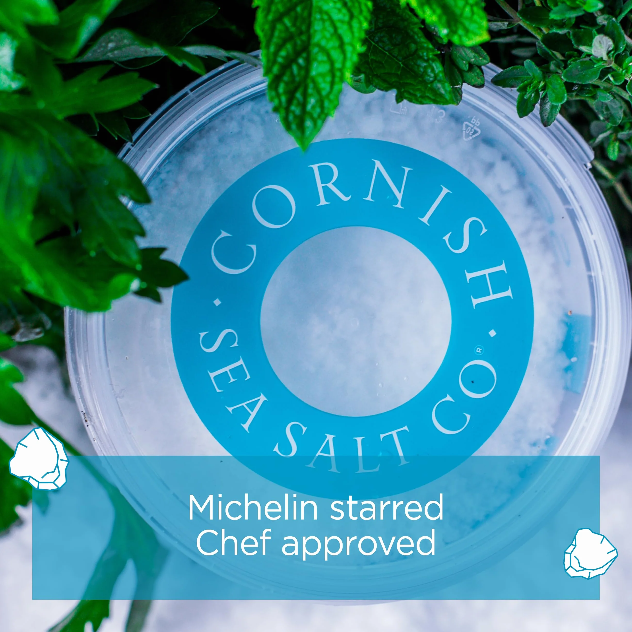 Cornish Sea Salt Crystals Coarse Sea Salt 7.9 oz Resealable Tub
